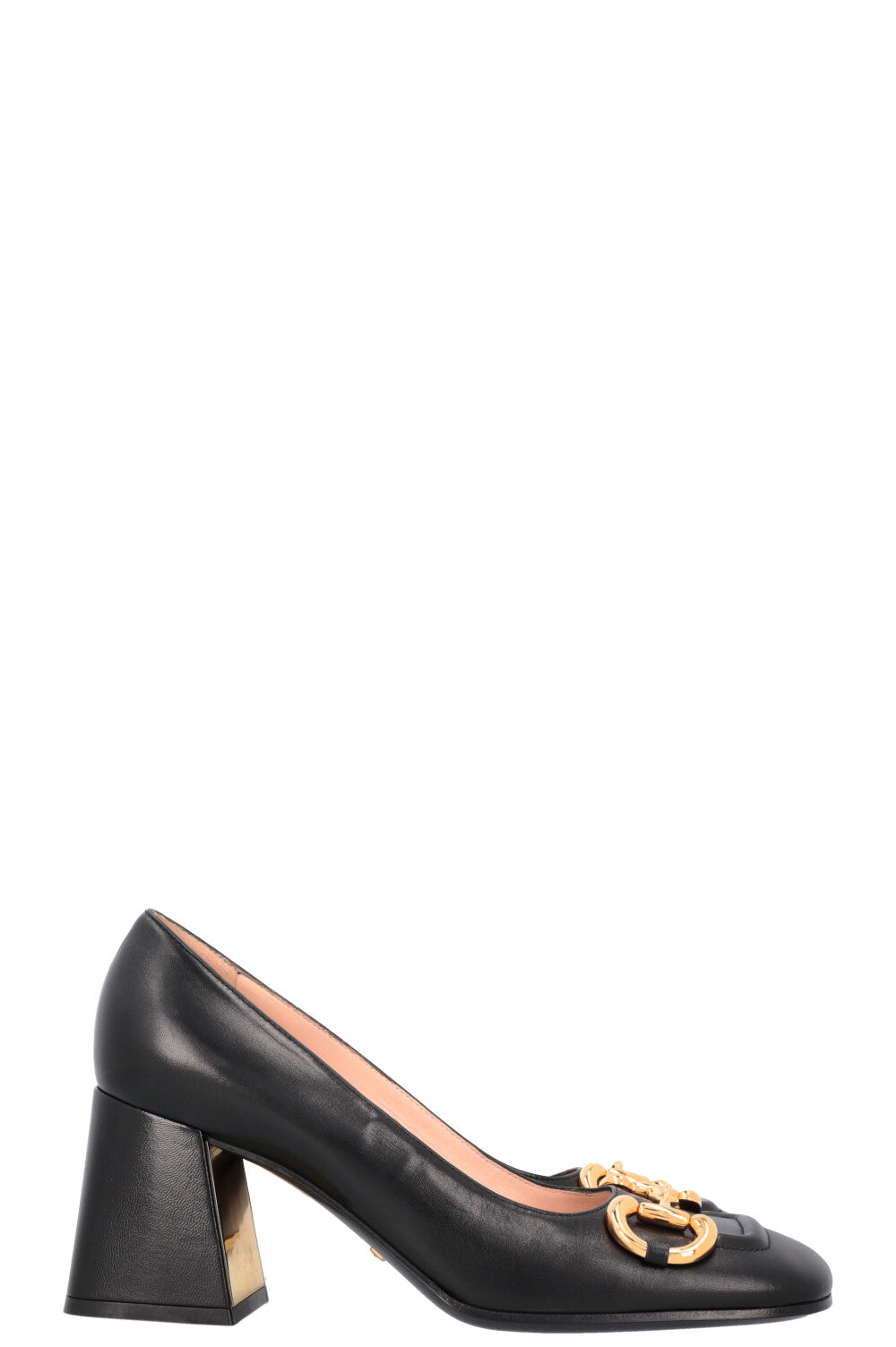 GUCCI Horsebit Block Heel Pumps Black