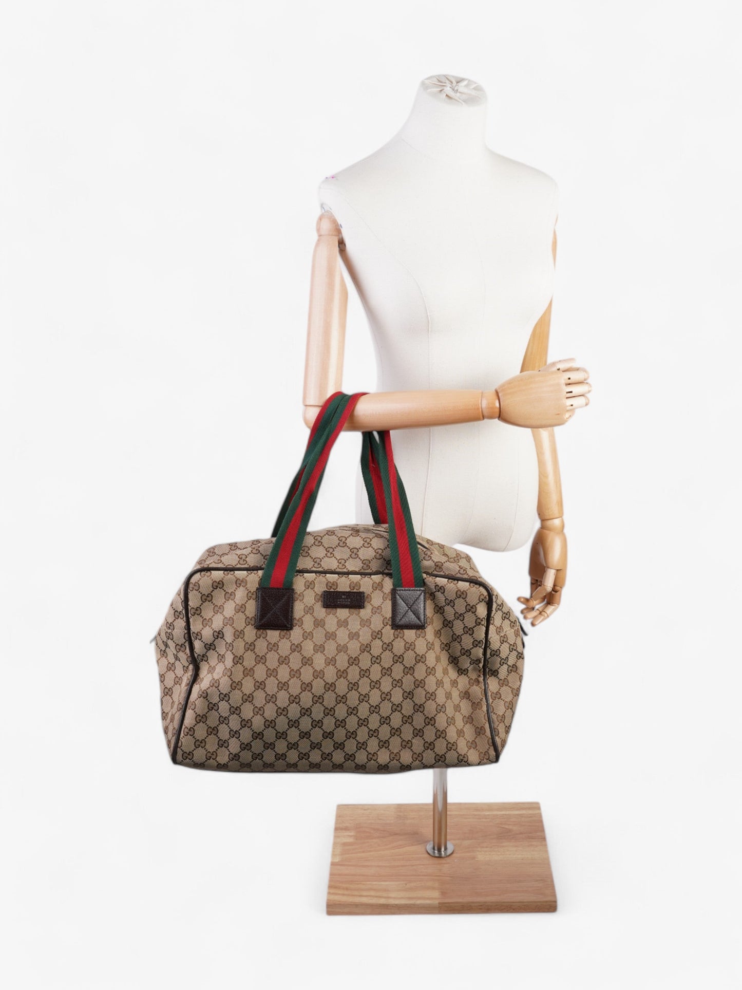 Gucci Carryall Duffle Bag Supreme Canvas Brown Travel Bag
