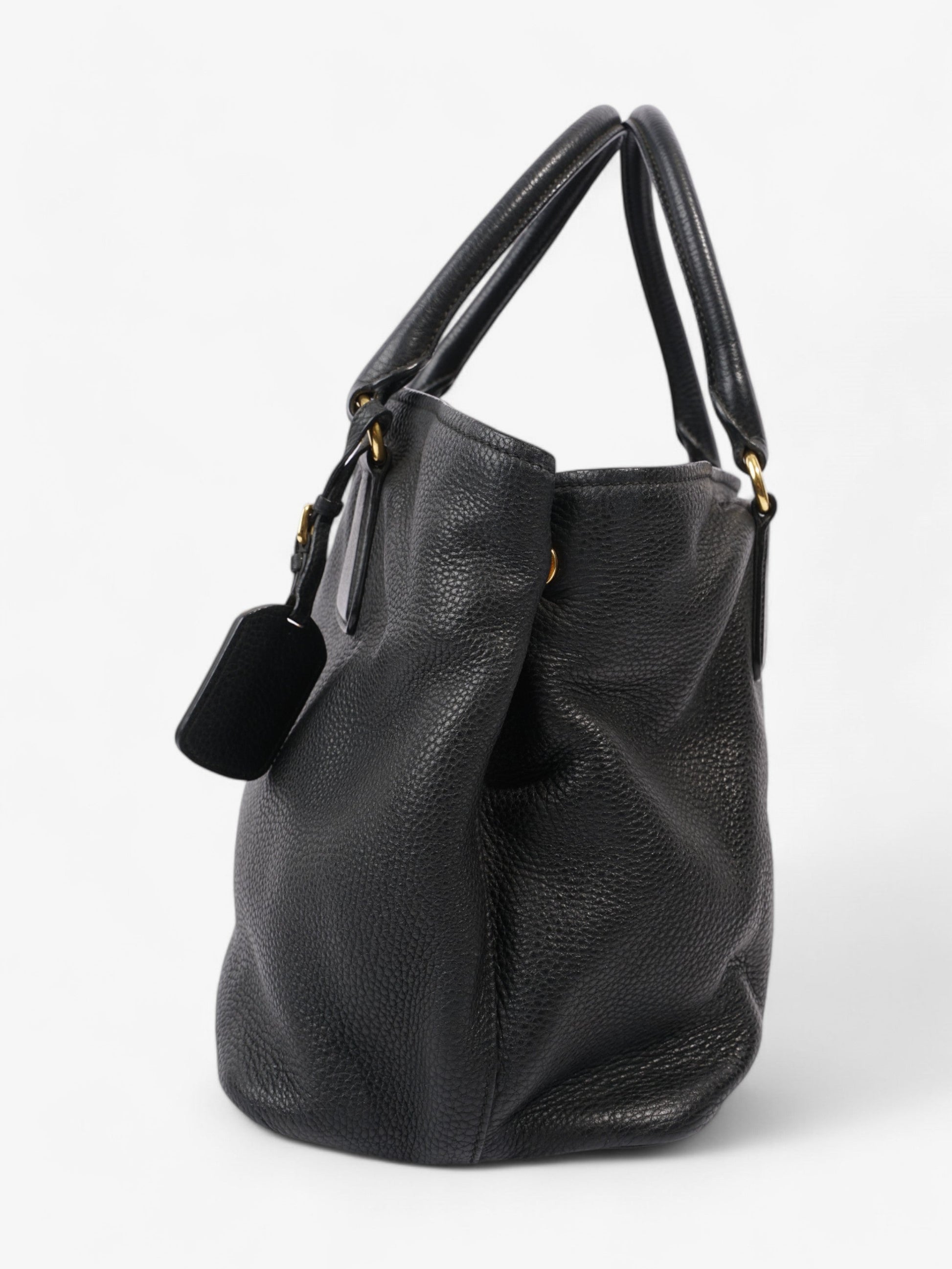Prada Daino Tote Calfskin Leather Black Tote Bag