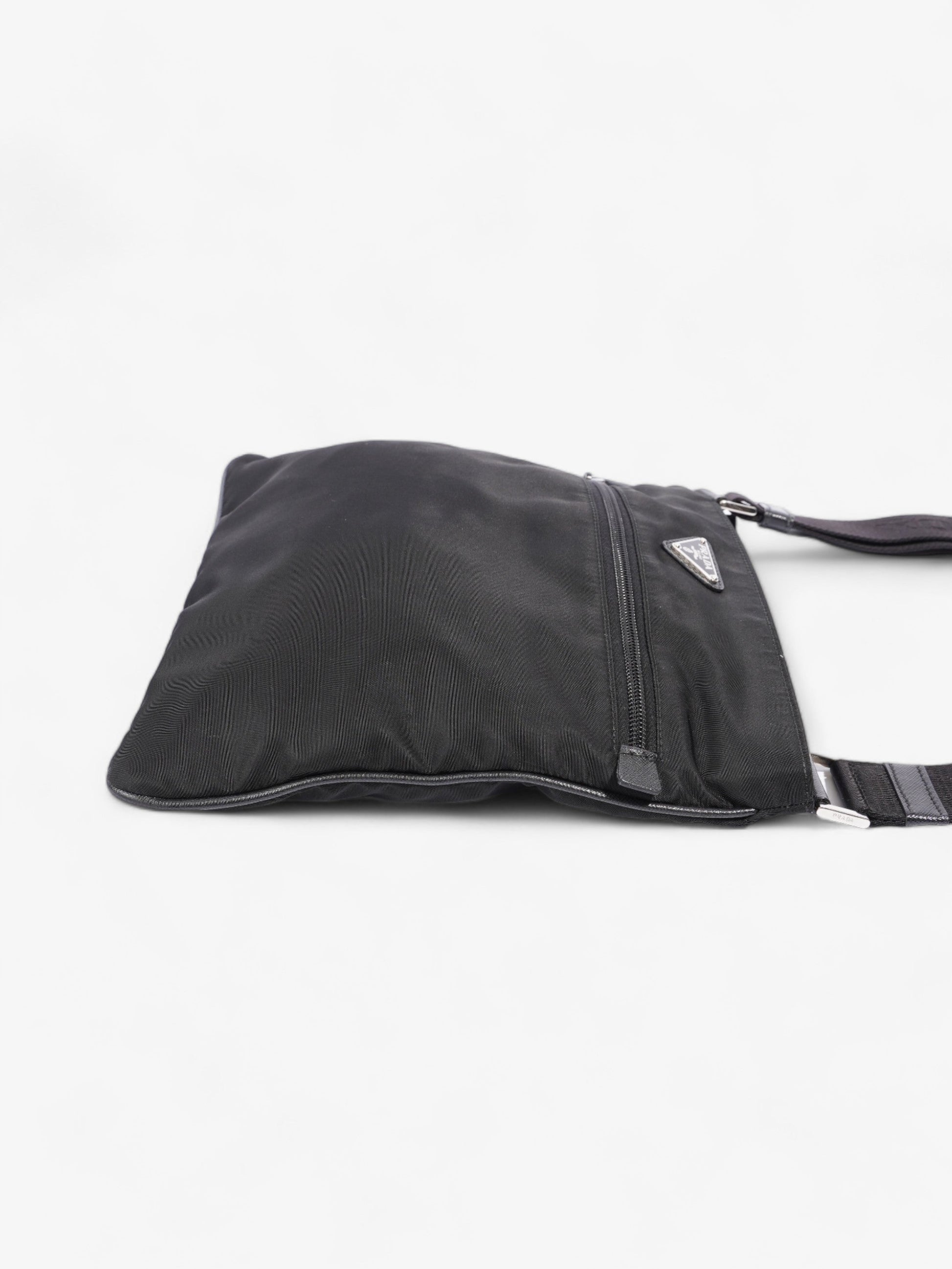 Prada Front Pocket Messenger Bag Nylon Black Medium
