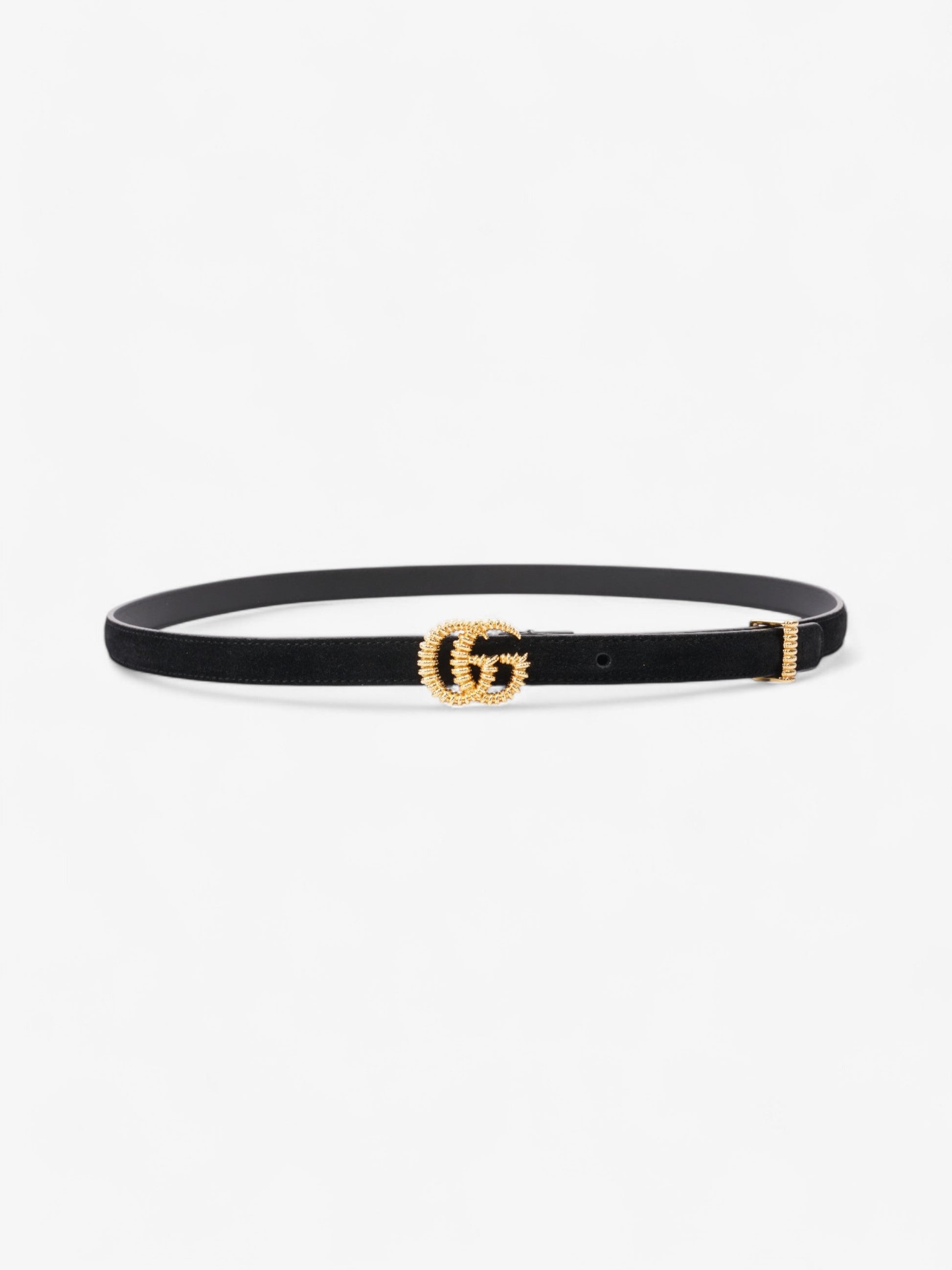 Gucci Marmont Thin Belt Handbag Suede Black Accessory