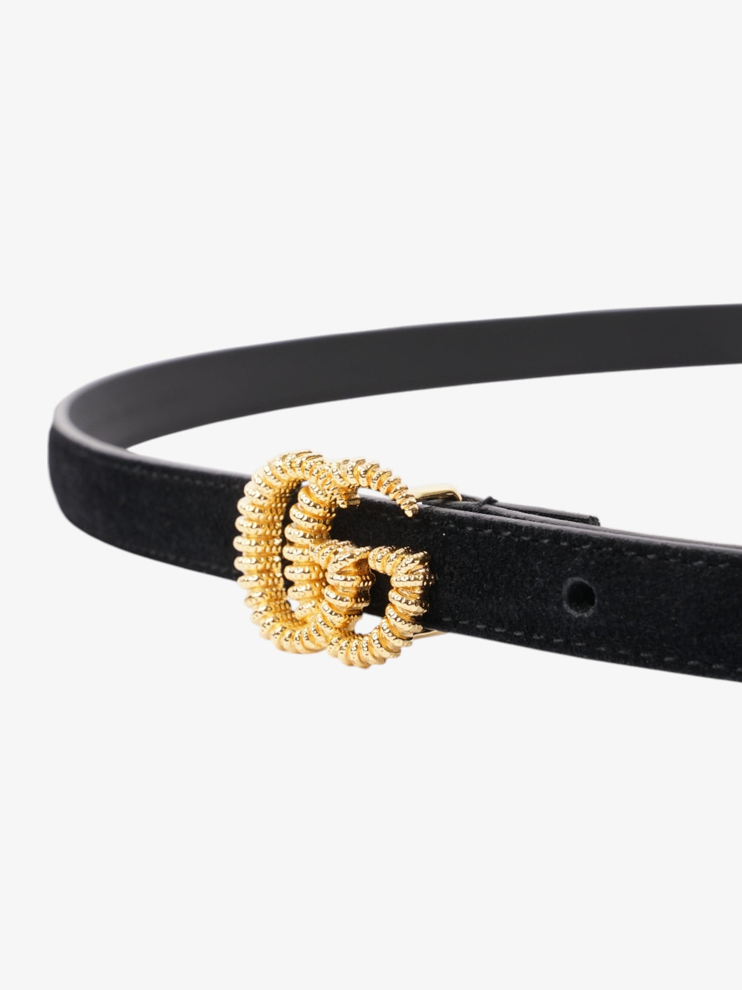 Gucci Marmont Thin Belt Handbag Suede Black Accessory