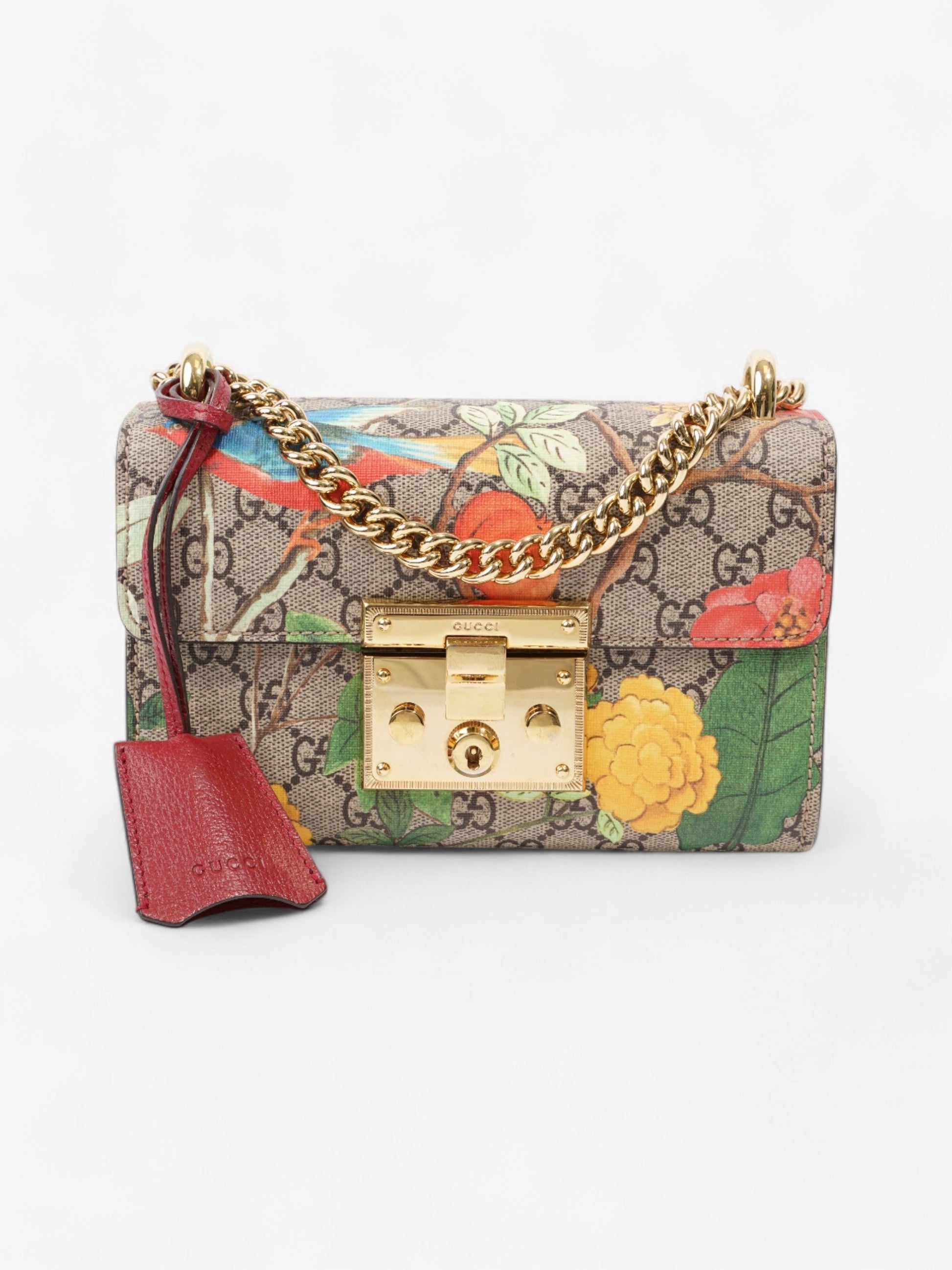 Gucci Padlock Shoulder Bag Supreme Floral Coated Canvas Small