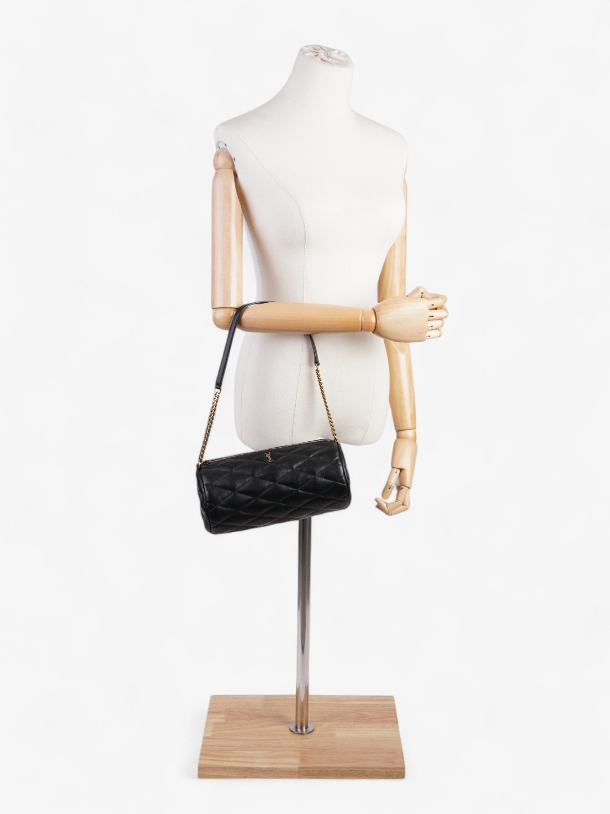 YSL Saint Laurent Sade Tube Bag Leather Lambskin Black Shoulder Bag