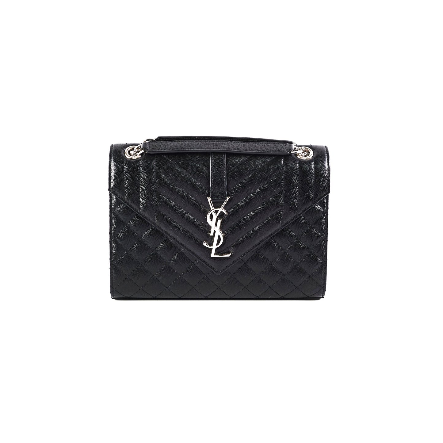 YSL Saint Laurent Envelope Shoulder Bag Black Medium