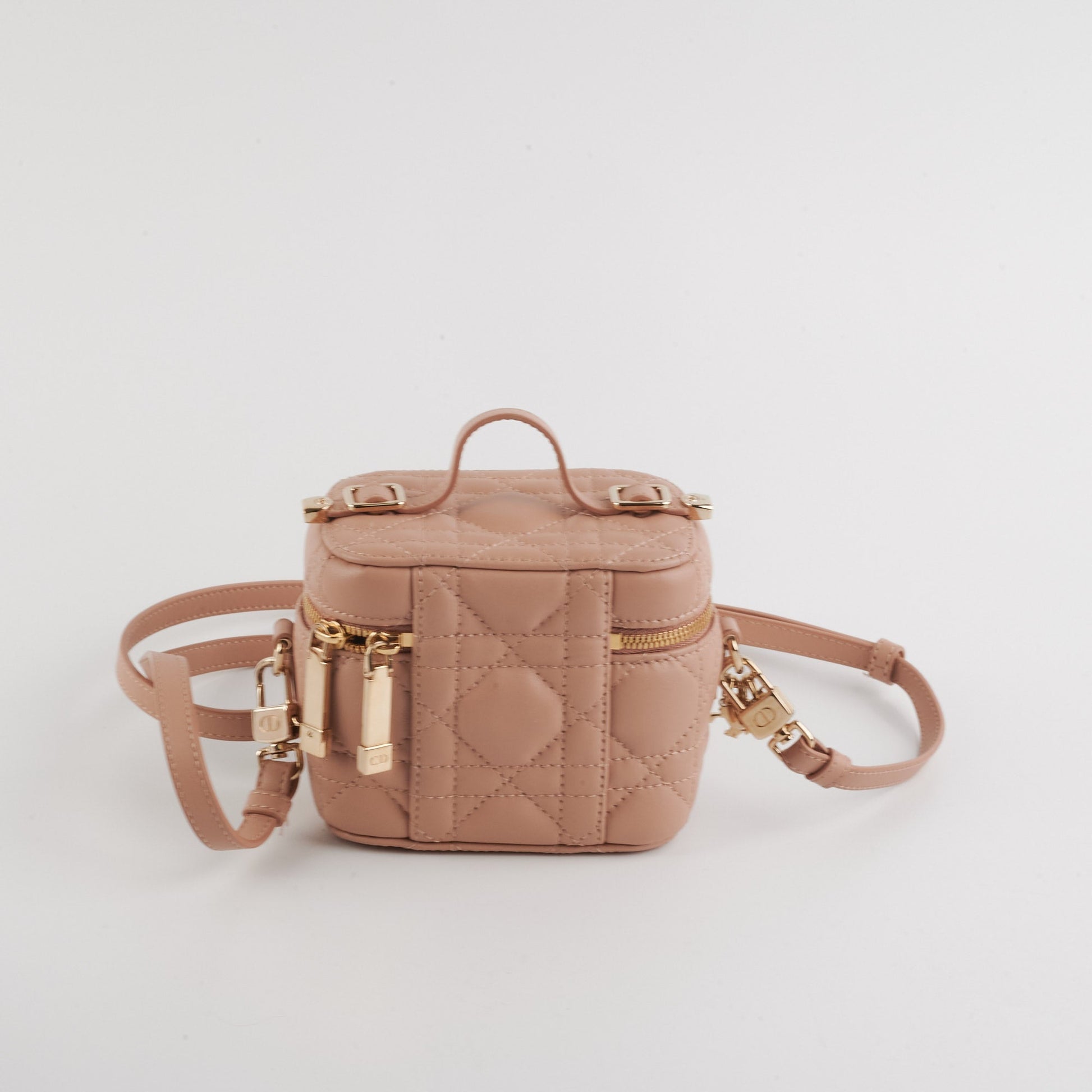 Dior Lady Vanity Case Rose Des Vents Crossbody Bag Pink Micro