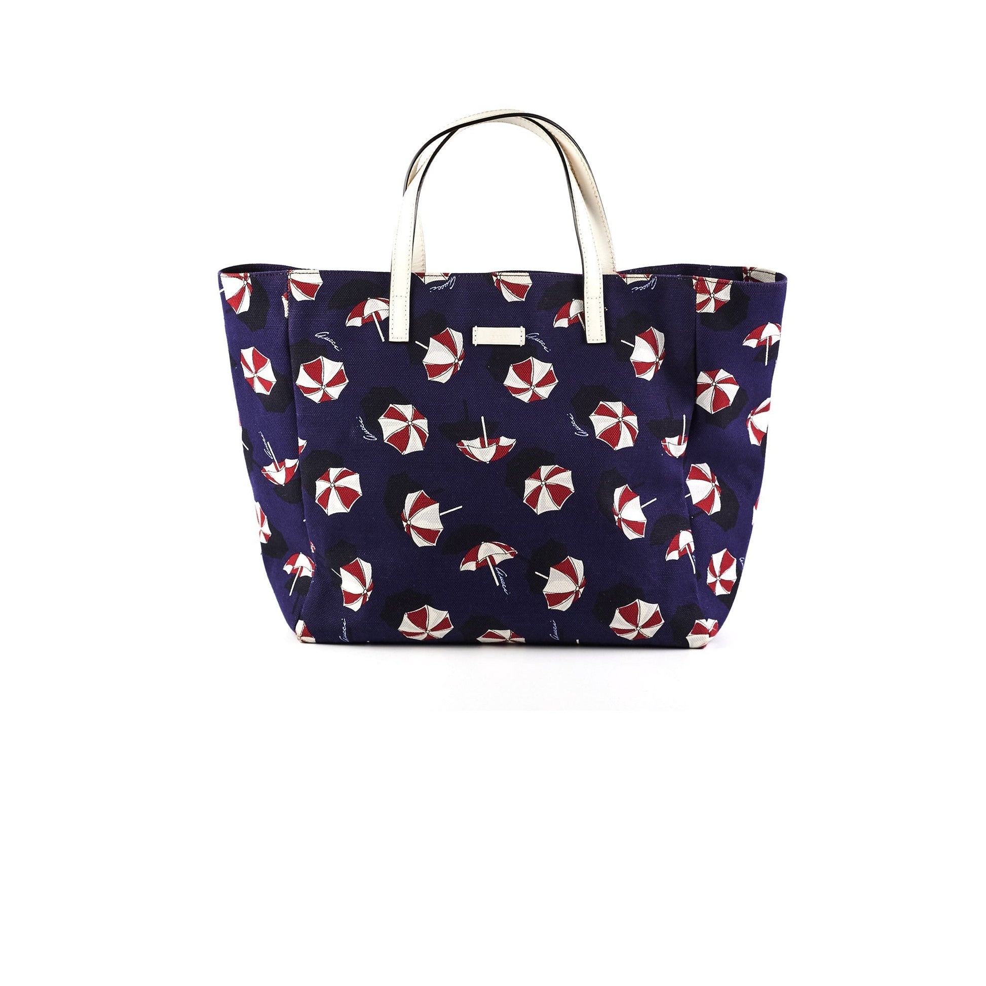 Gucci Tote Bag Umbrellas Navy Nylon Blue
