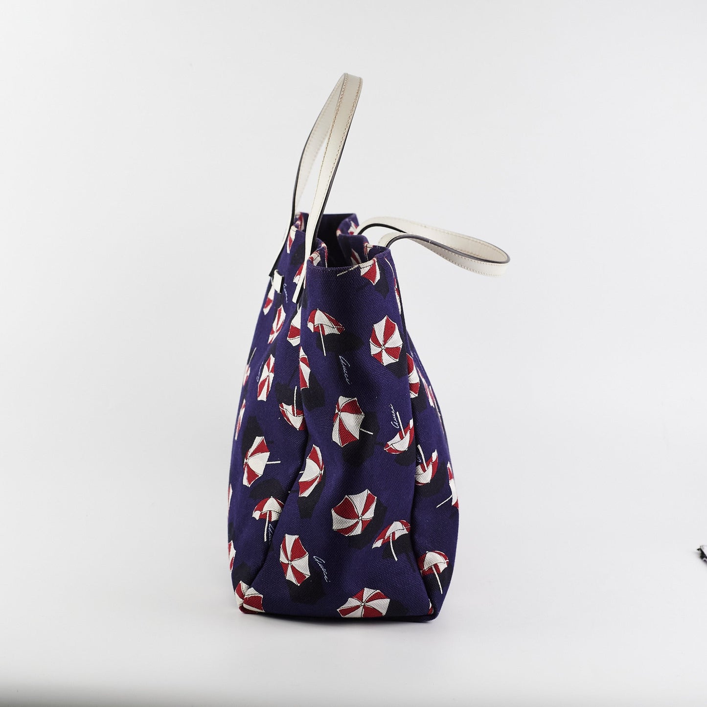 Gucci Tote Bag Umbrellas Navy Nylon Blue