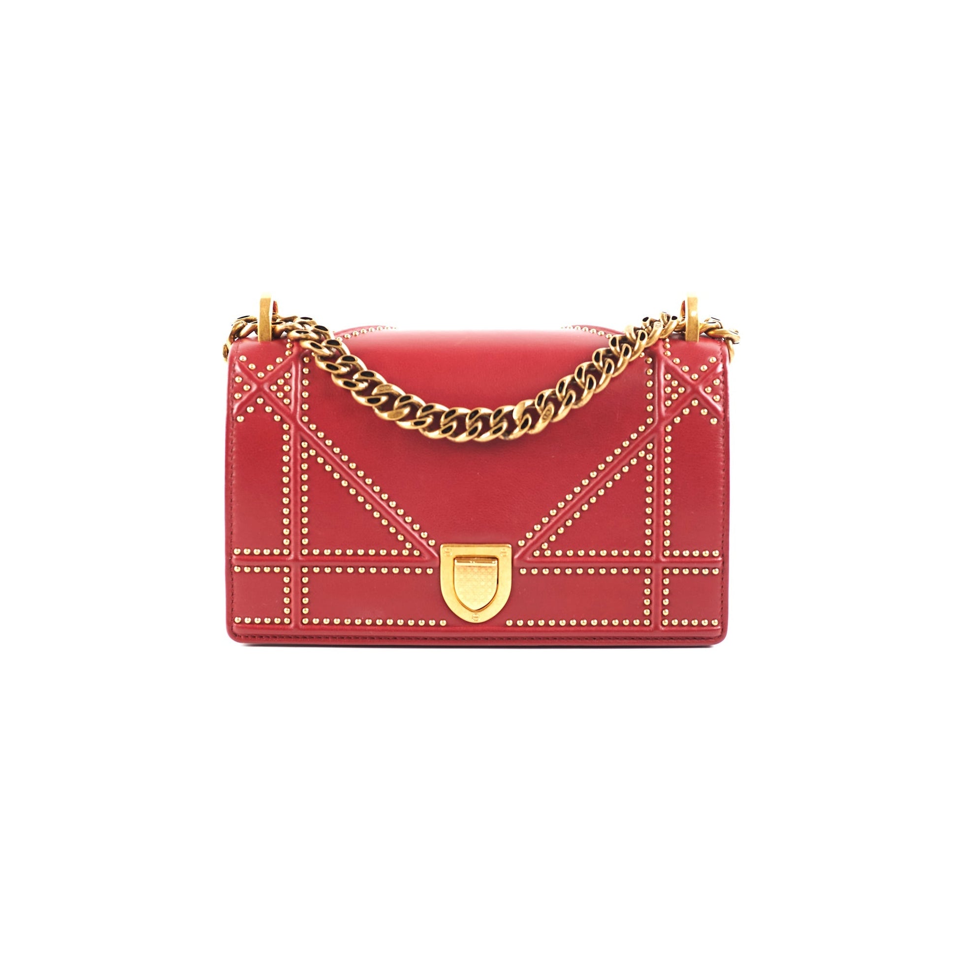 Dior Christian ama Burgundy Studded Crossbody Bag