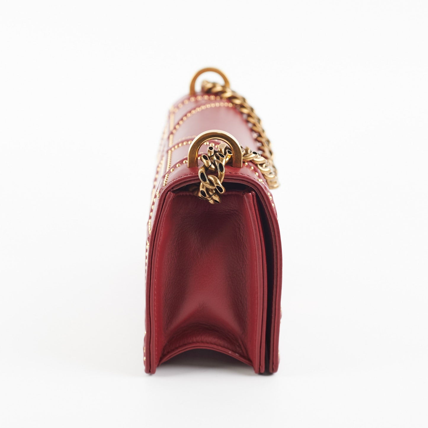 Dior Christian ama Burgundy Studded Crossbody Bag
