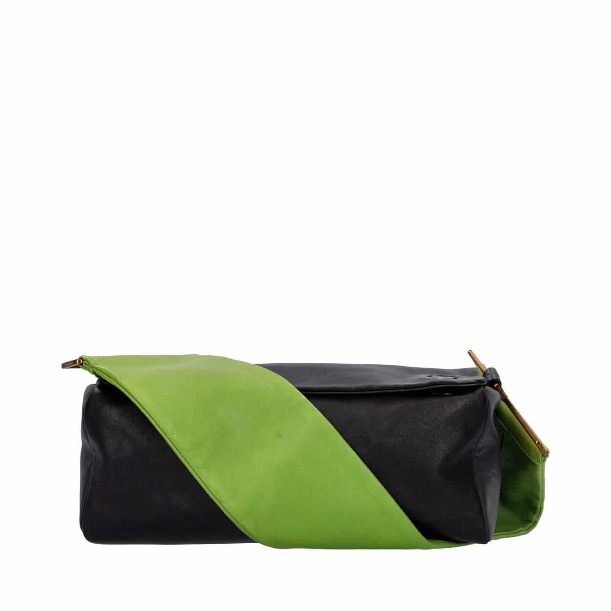 Prada Shoulder Bag Leather Black Green Black Green 1
