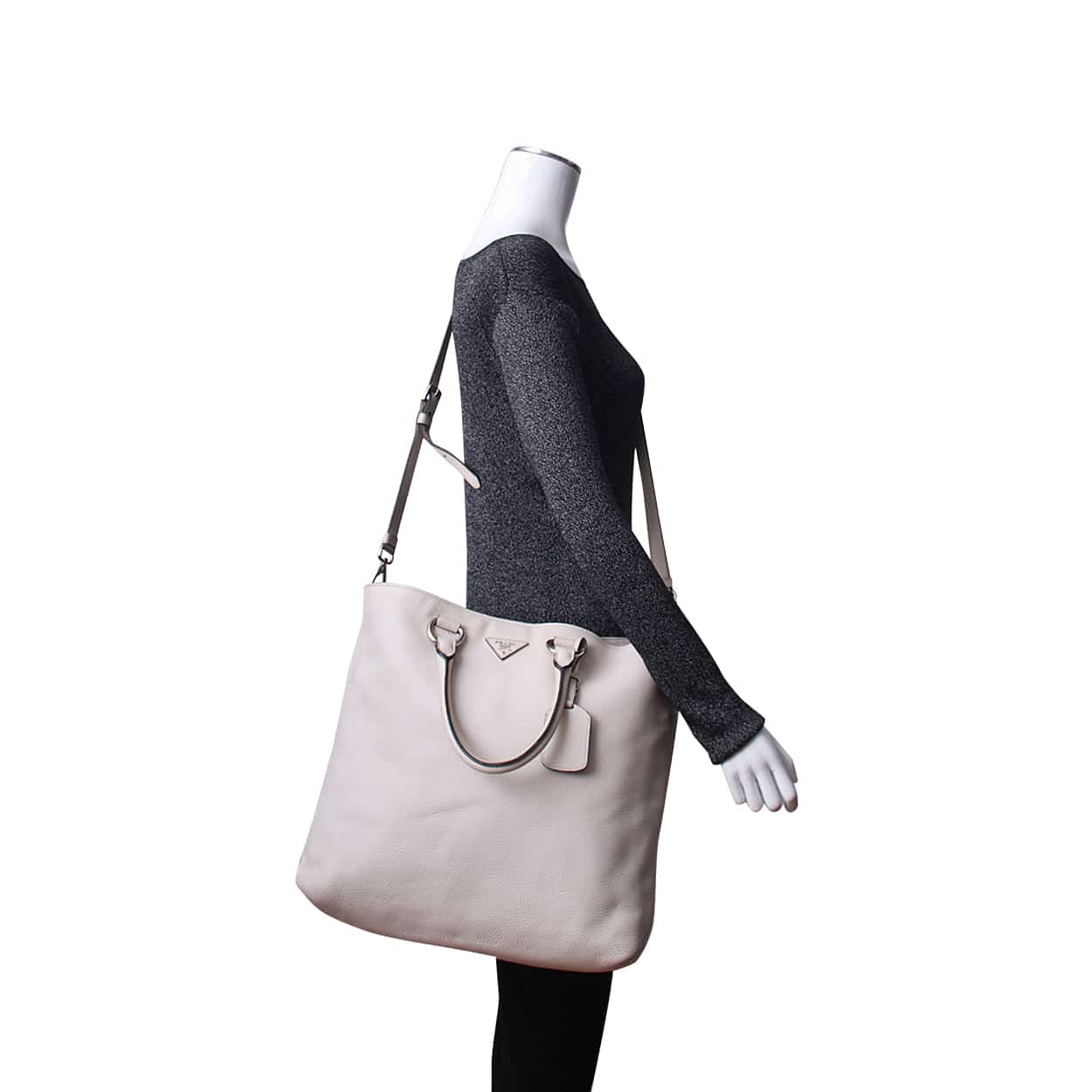 Prada Tote Leather White Tote Bag
