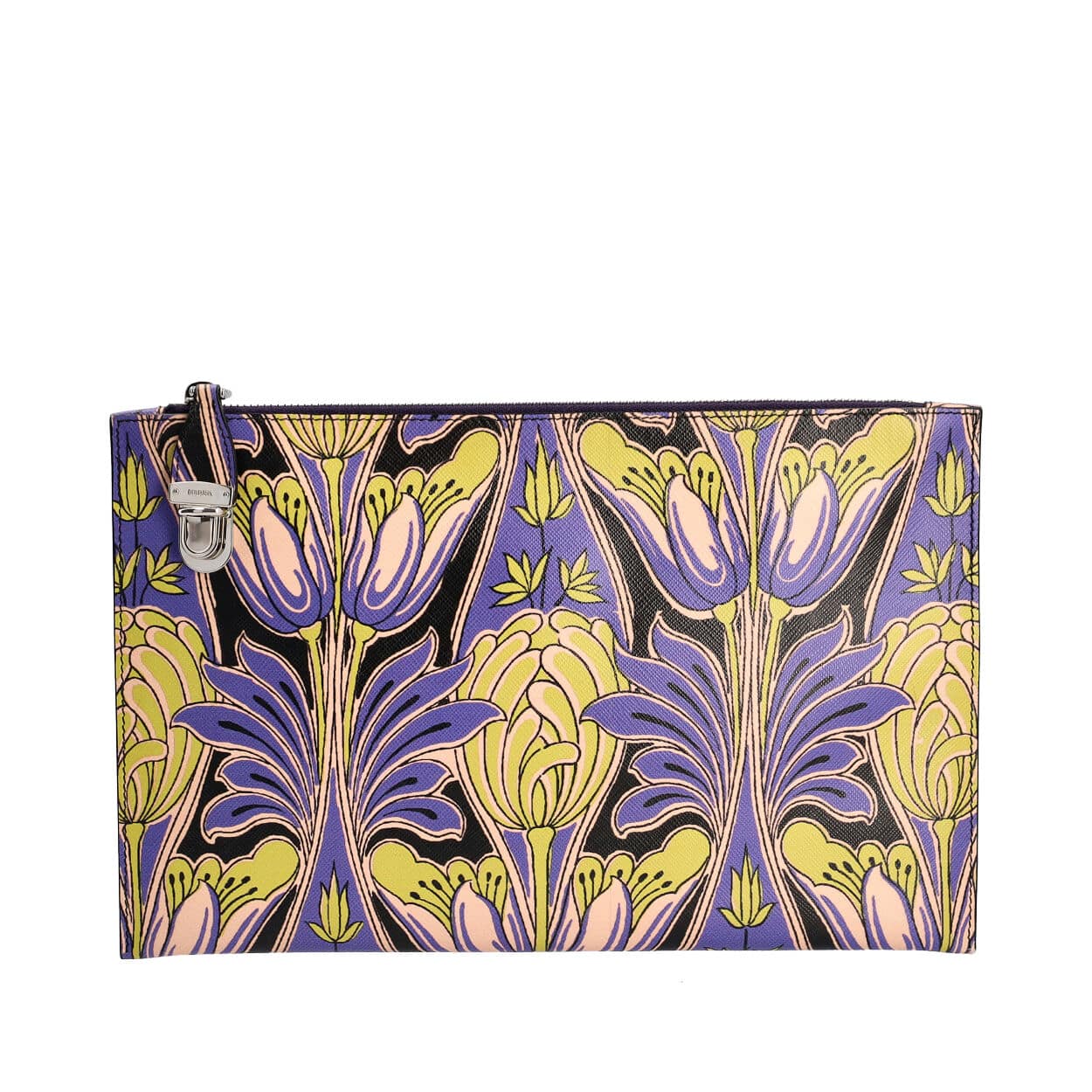 Prada Soft Floral Clutch Multicolour Saffiano Clutch Bag