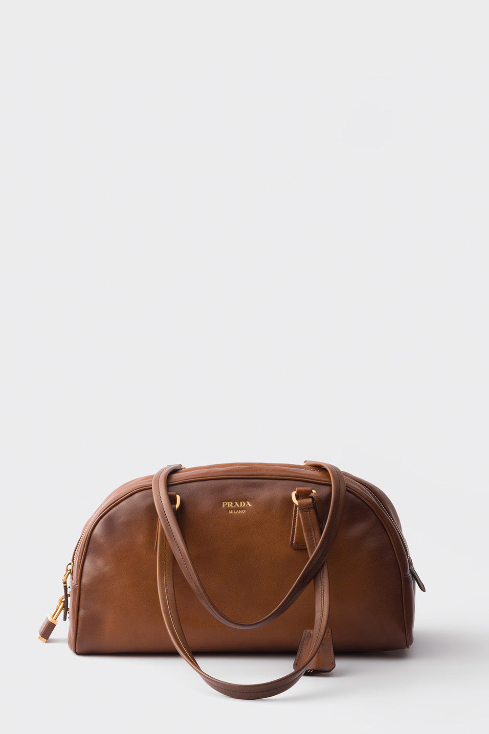 Prada Handbag Bowling Top-Handle Bag Leather Medium Shoulder Bag