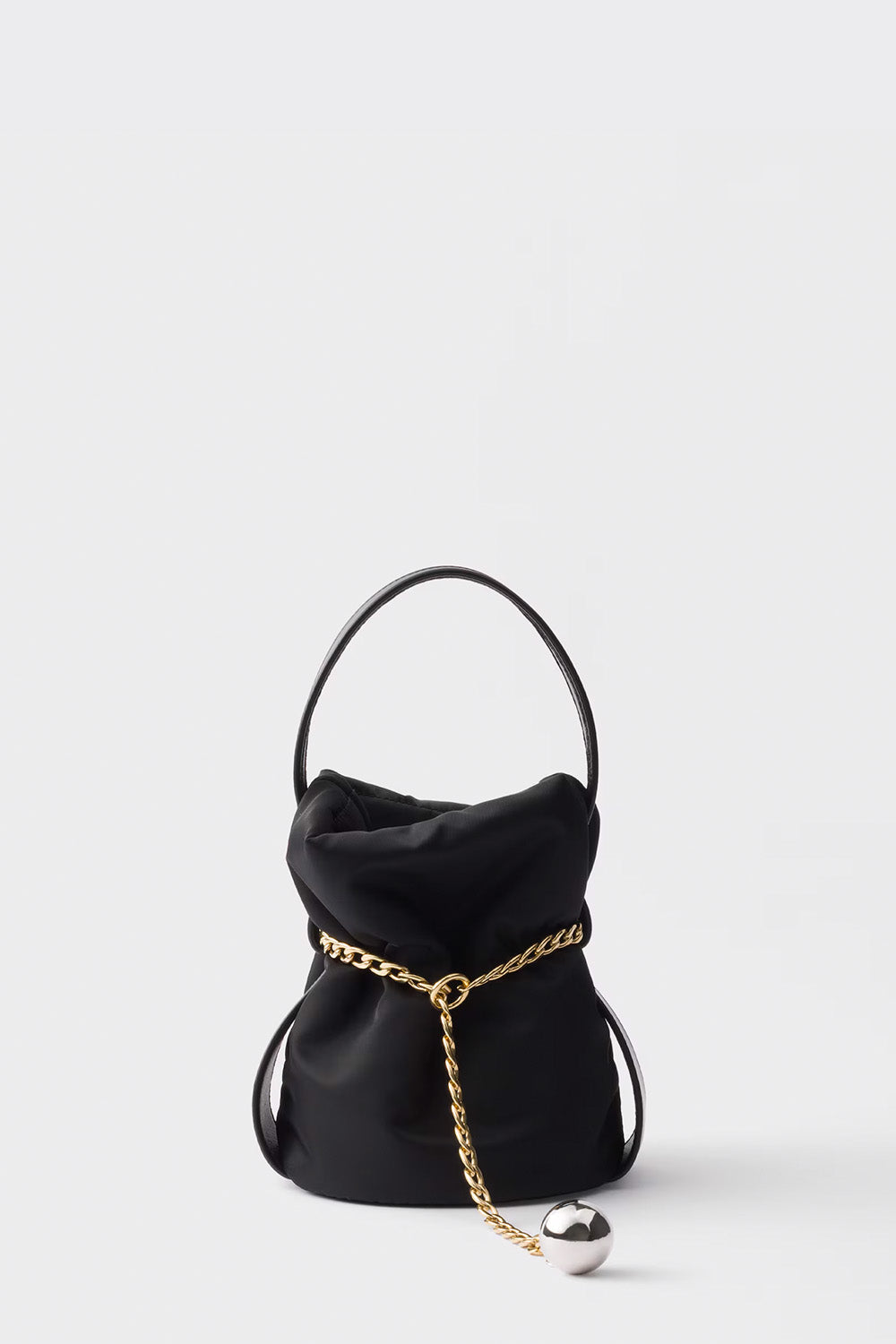 Prada Shoulder Bag Petit Sac Noir Re- And Nappa Leather Nylon Mini