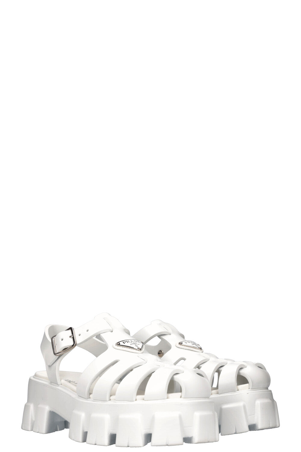 Prada Foam Rubber Sandals White Shoes
