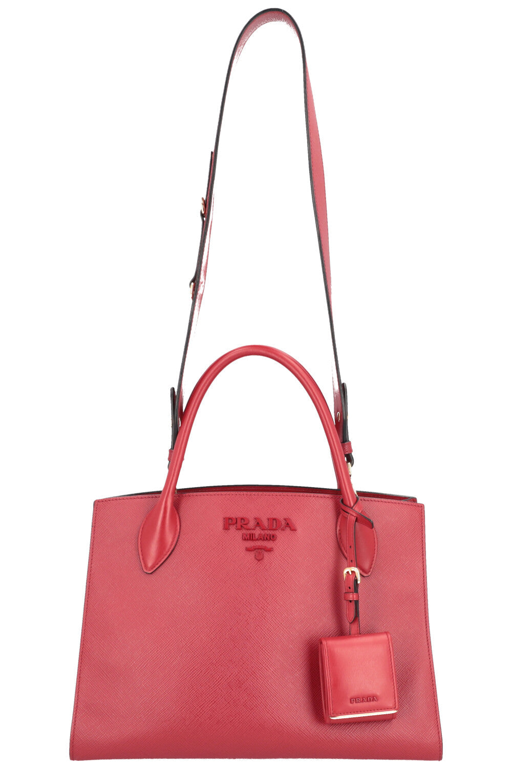 Prada Monochrome Tote Medium Tote Bag Medium Red Prd02462J04Whb220216Hi2
