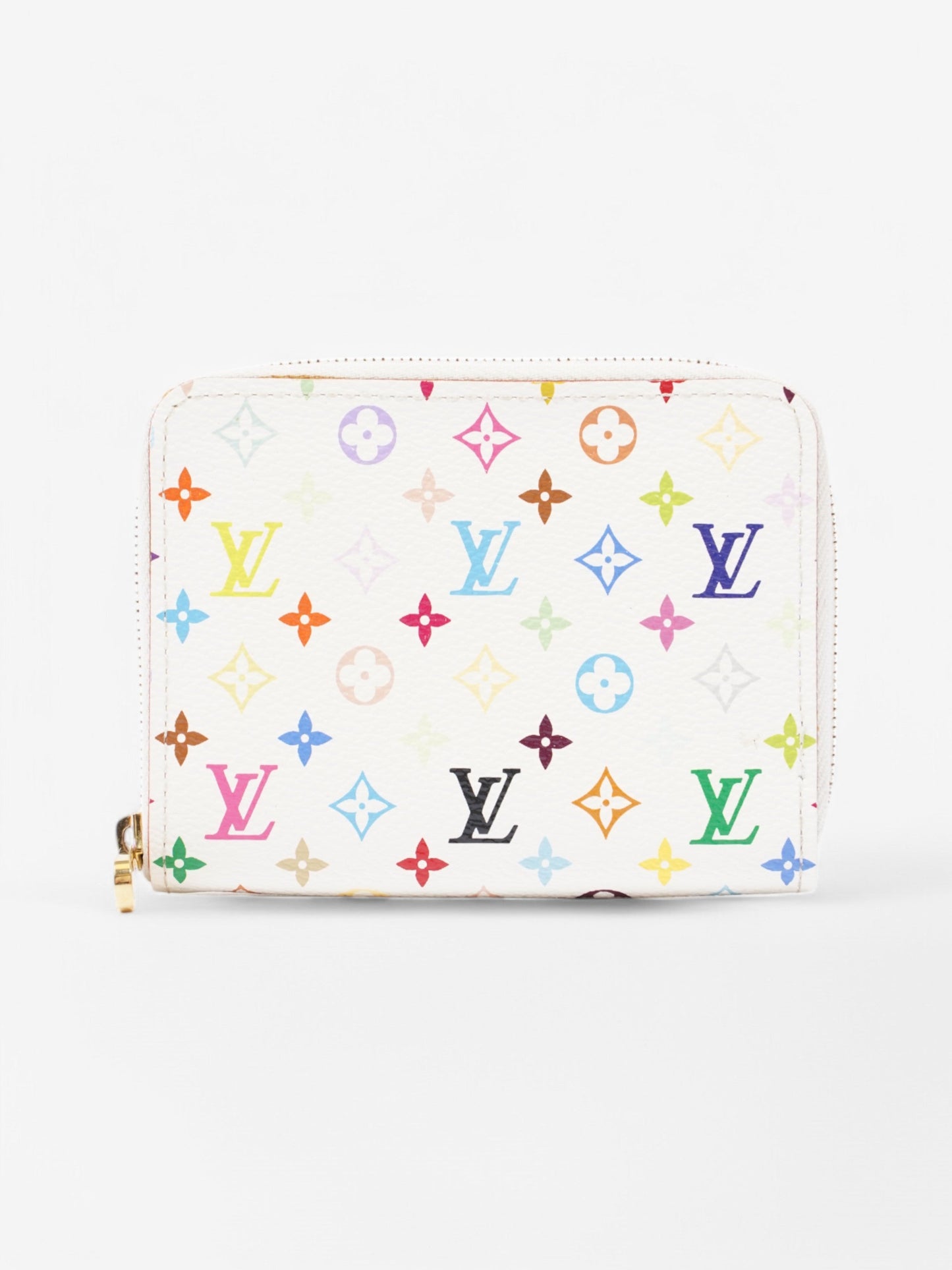 Louis Vuitton Coin Purse Multicolour Coated Monogram Canvas Coated Canvas White Wallet Case