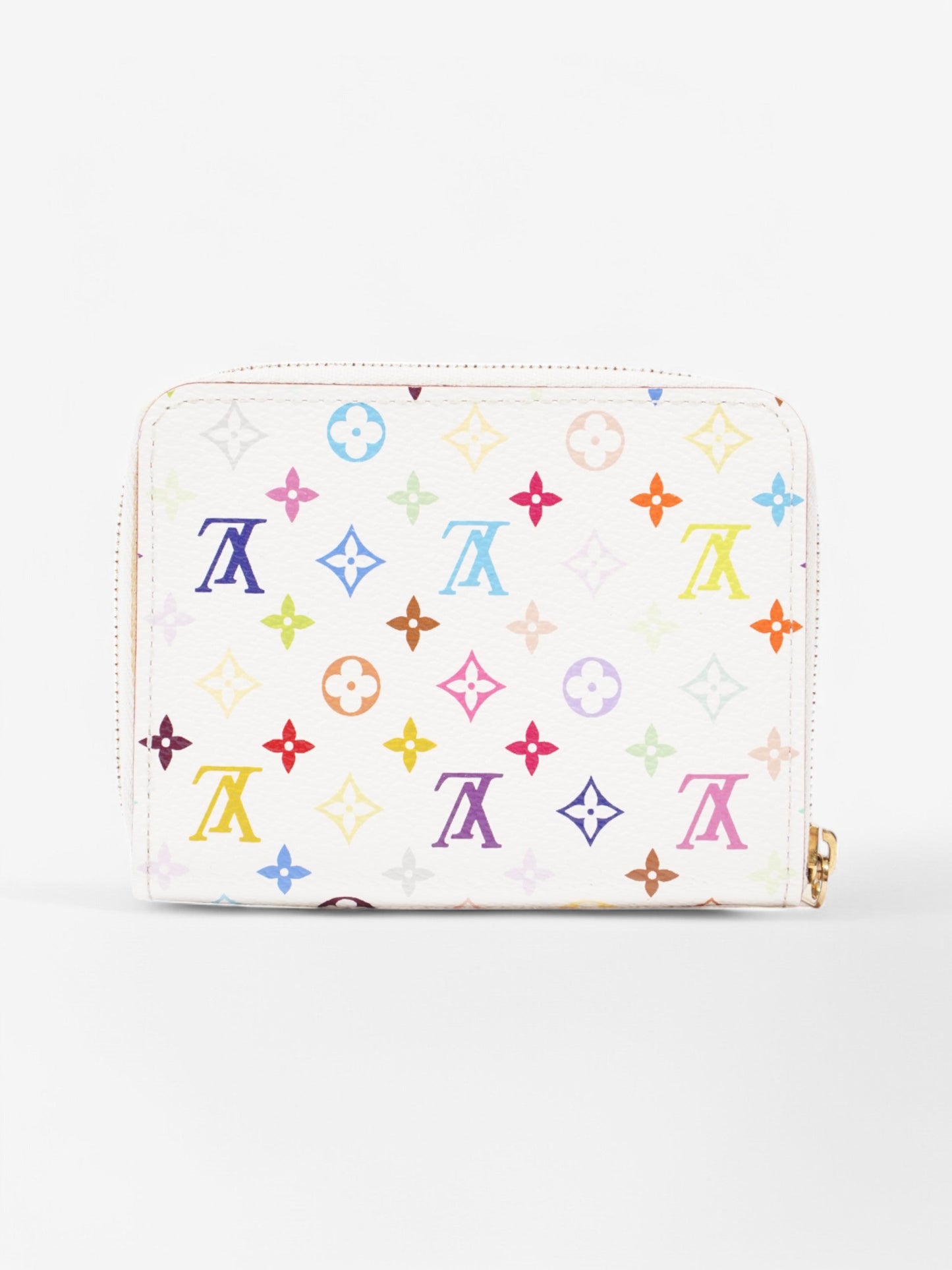 Louis Vuitton Coin Purse Multicolour Coated Monogram Canvas Coated Canvas White Wallet Case