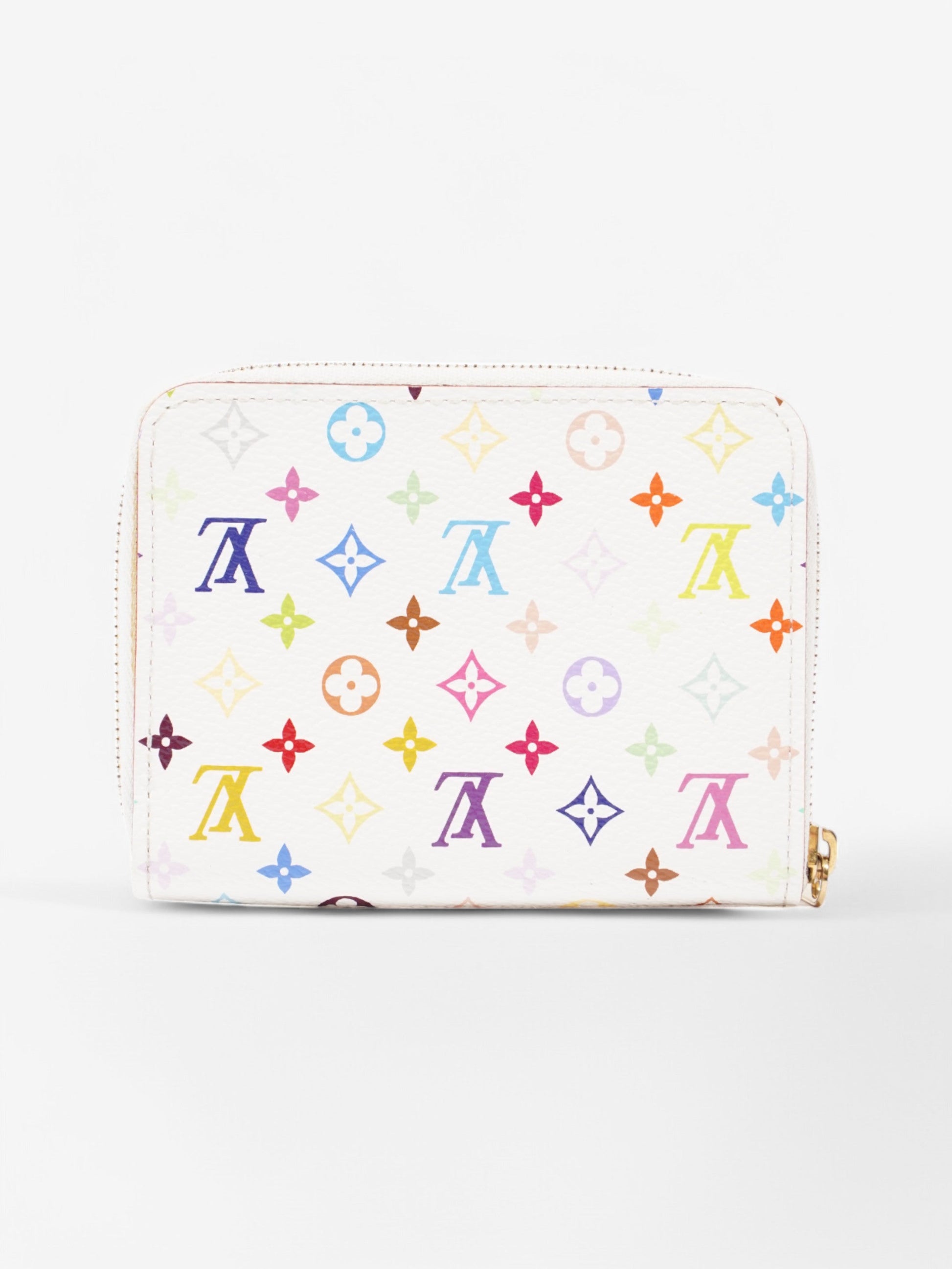 Louis Vuitton Coin Purse Multicolour Coated Monogram Canvas Coated Canvas White Wallet Case