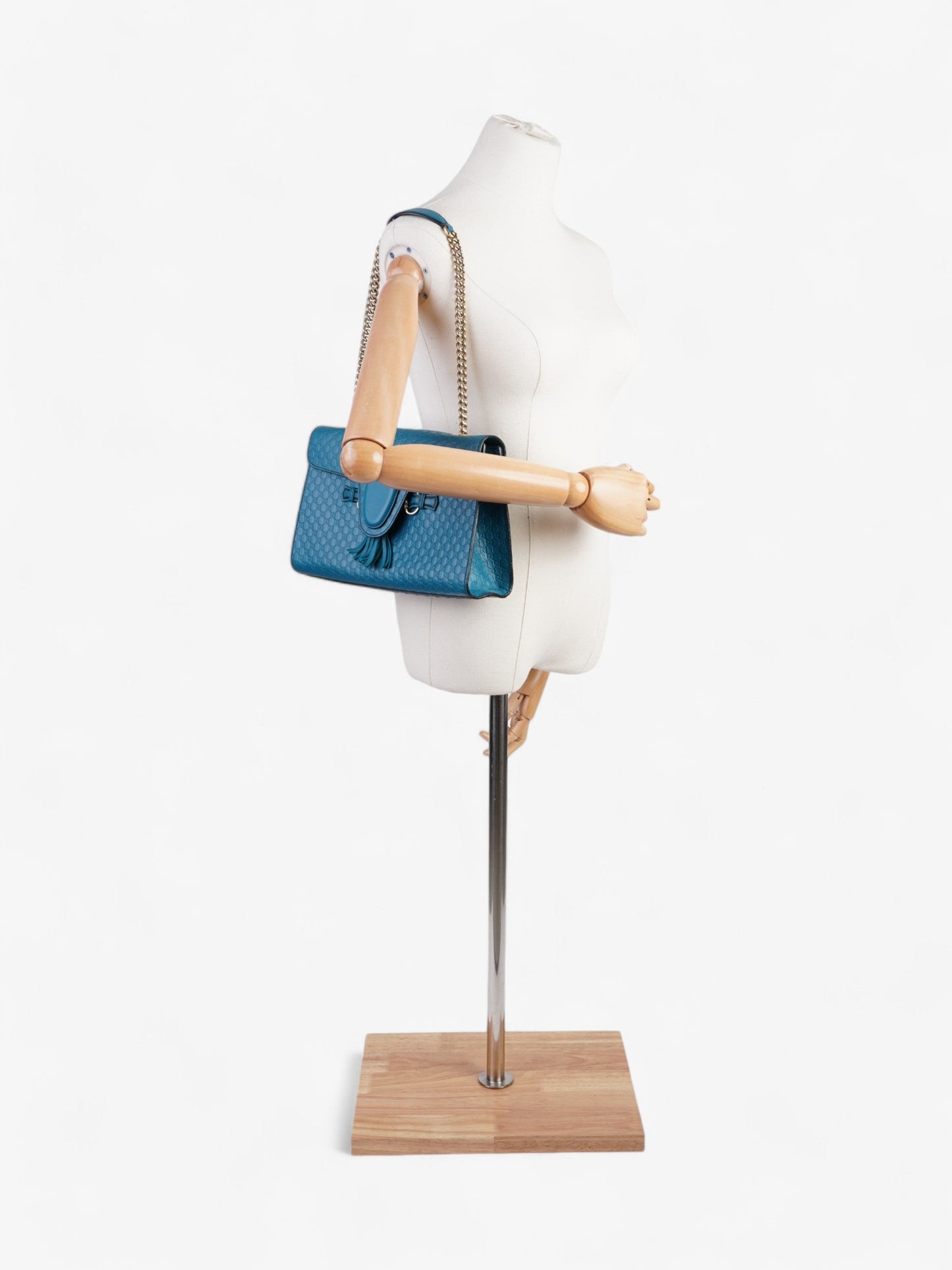 Gucci Emily ssima Deep Cobalt Embossed Shoulder Bag Leather Medium