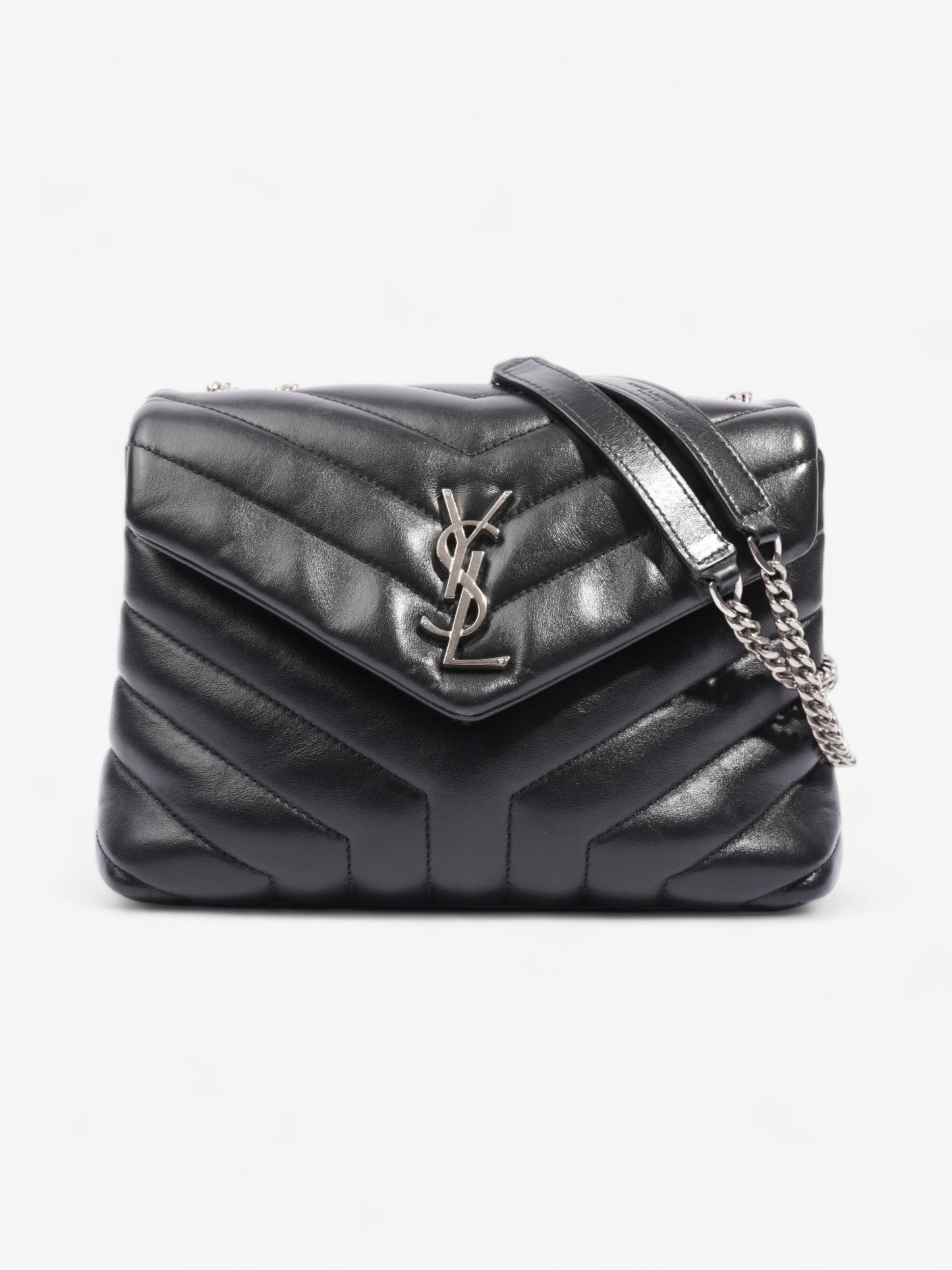 YSL Saint Laurent Lou Lou Calfskin Crossbody Bag Leather Black Small