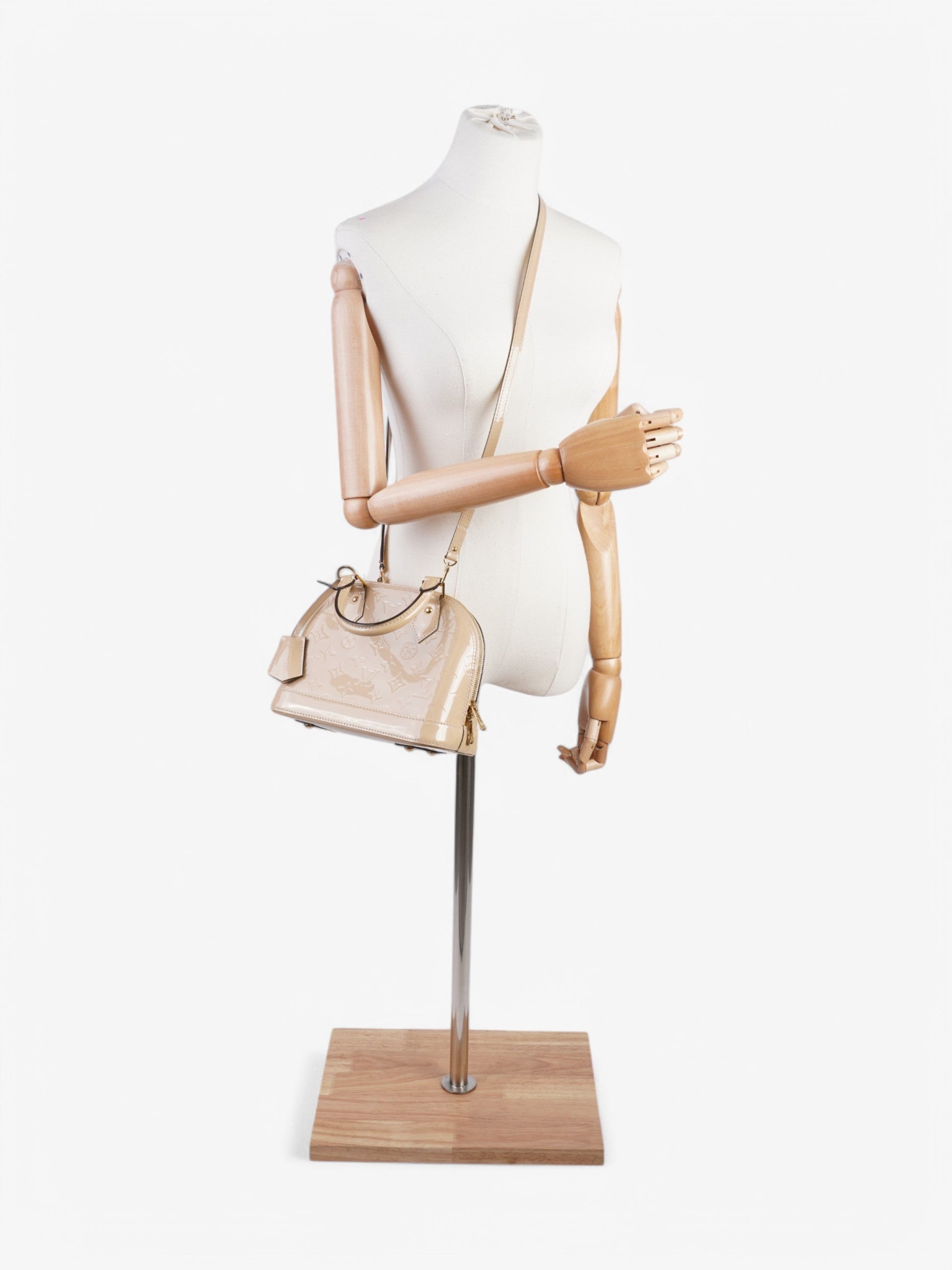 Louis Vuitton Alma BB Vernis Leather Beige Handbag Bb 1