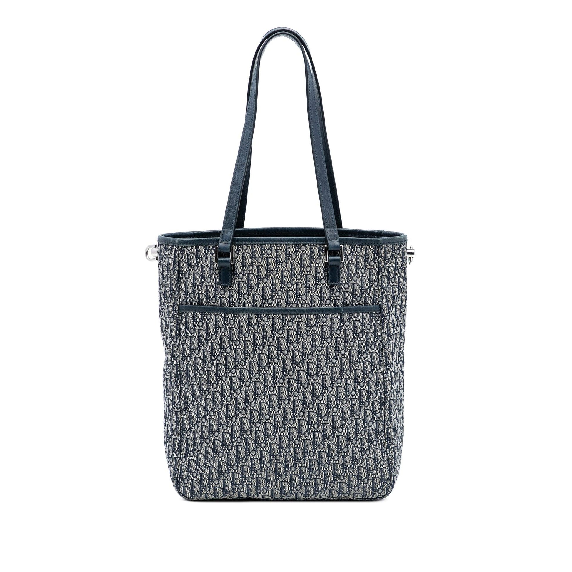 Dior Handbag issimo Trotter Tote Satchel Canvas Blue Satchel Bag