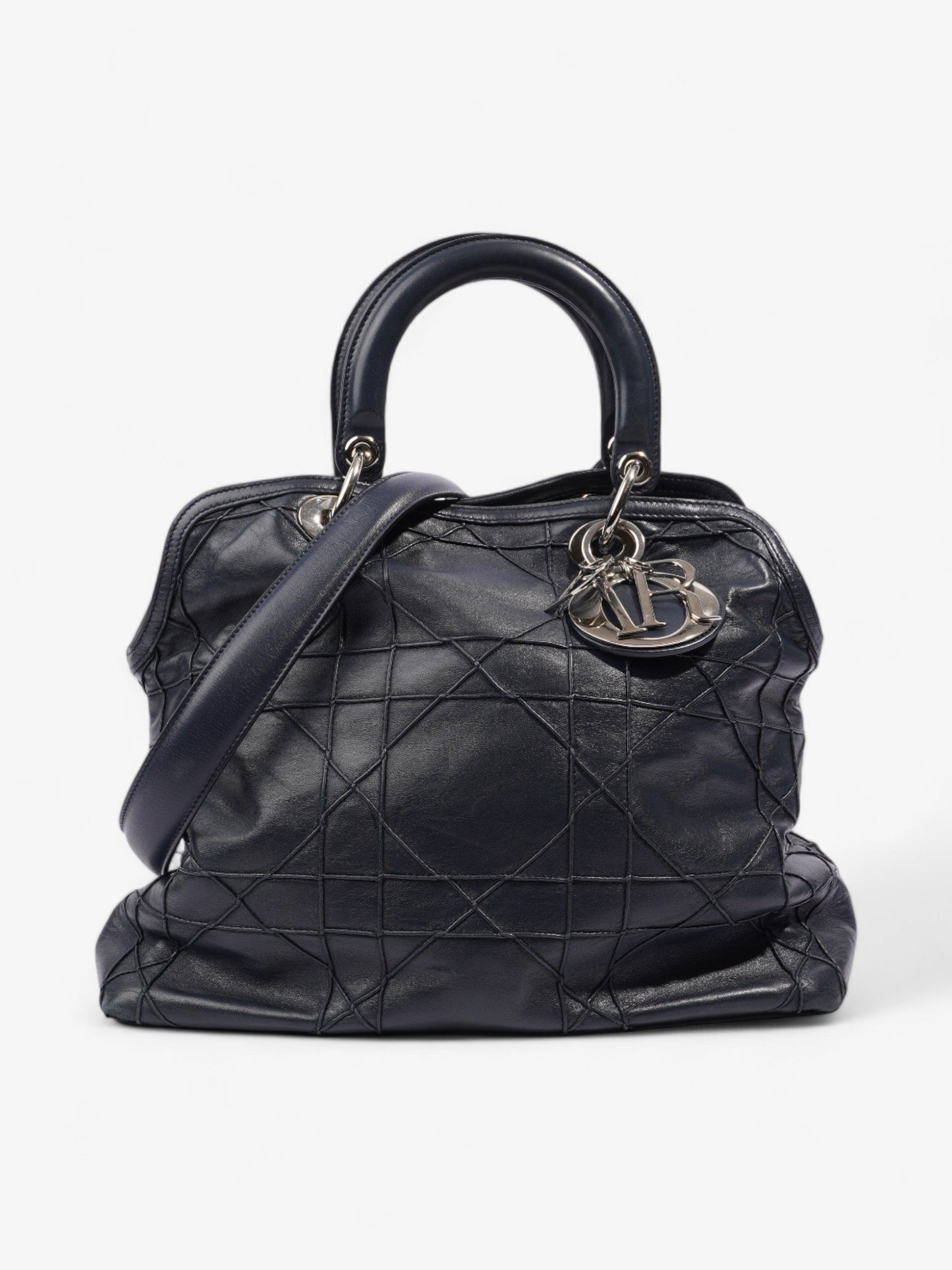 Dior Christian Granville Bag Leather Blue Navy Travel Bag