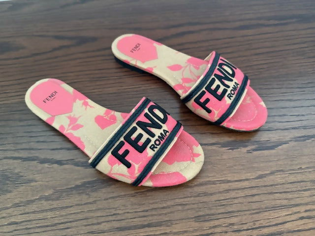 Fendi Handbag Slides Pink Shoes