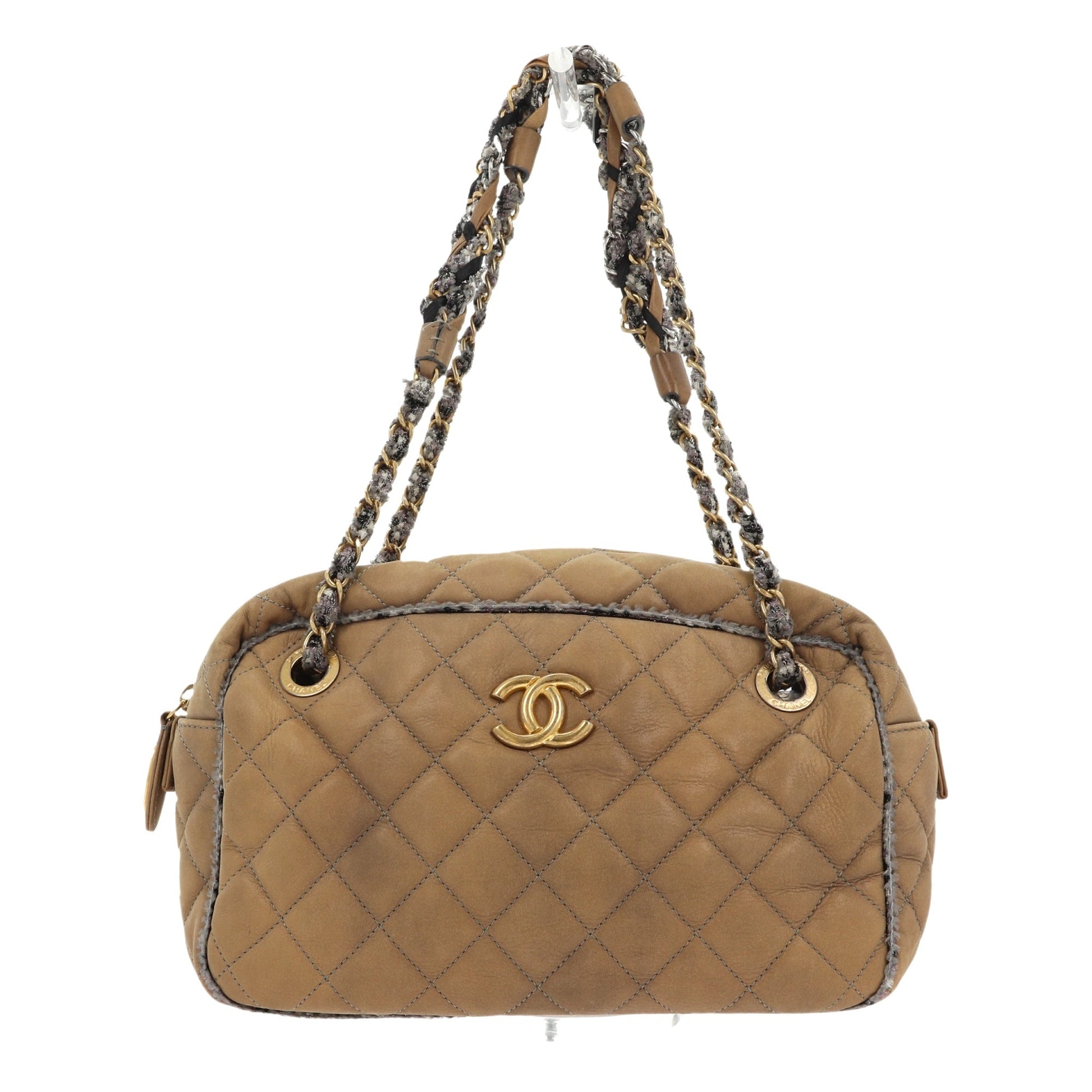 CHANEL Camera Shoulder Bag in Beige Leather