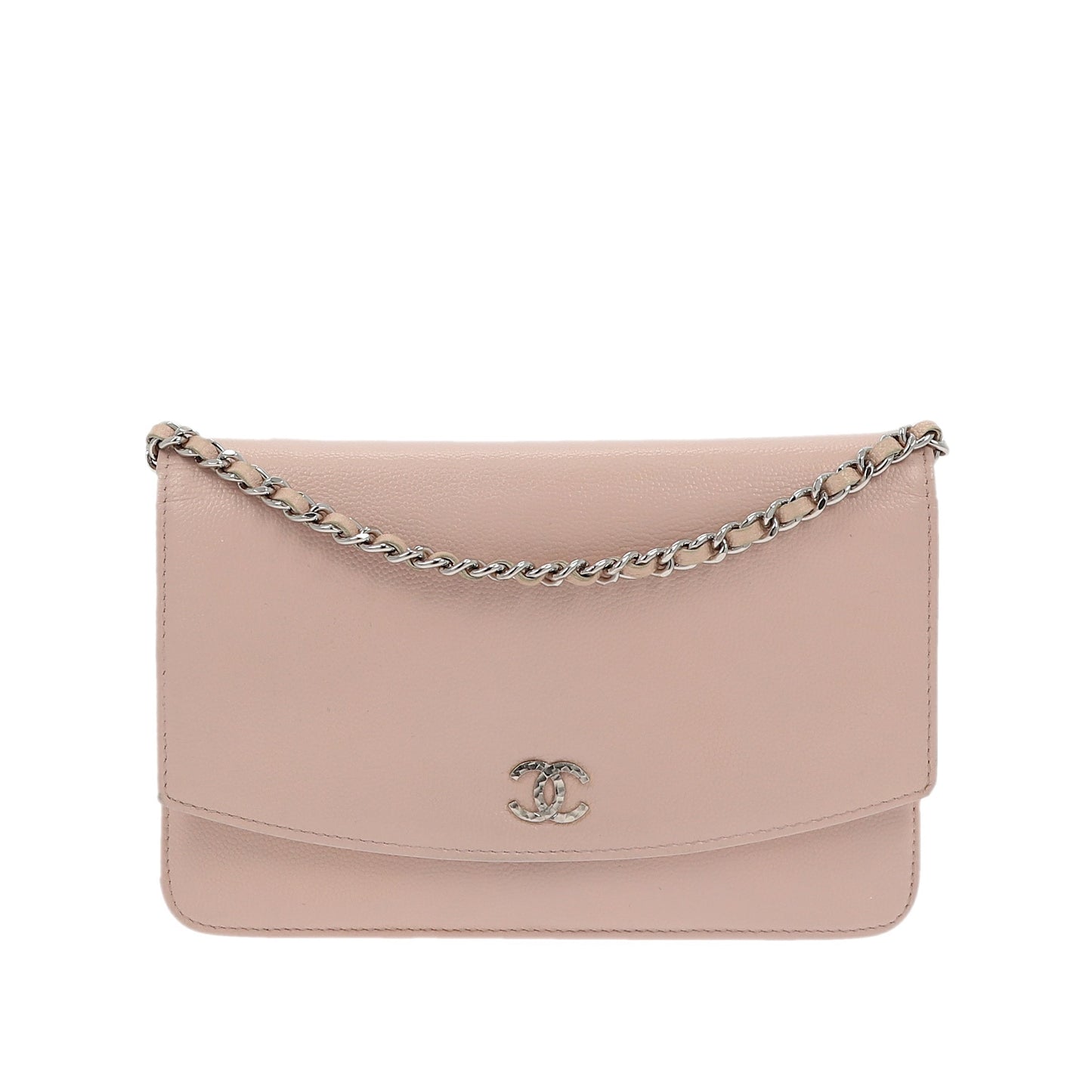 CHANEL WOC Wallet on Chain Pochette in Pink Leather