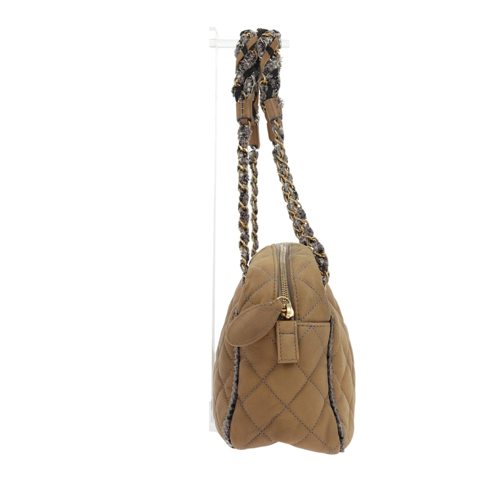 CHANEL Camera Shoulder Bag in Beige Leather