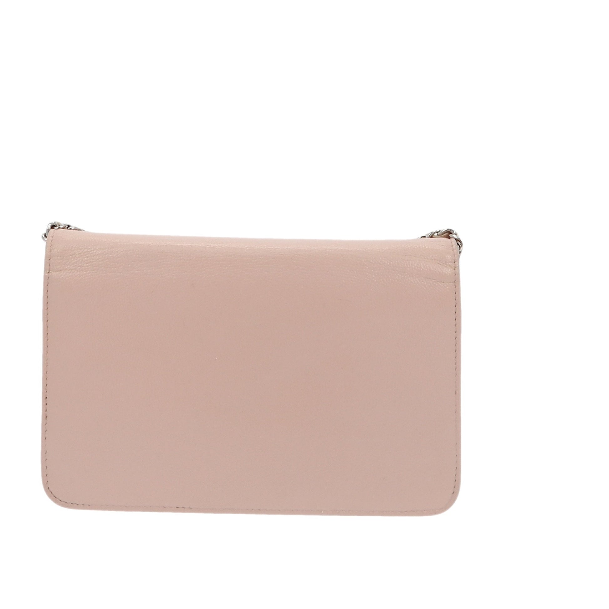CHANEL WOC Wallet on Chain Pochette in Pink Leather