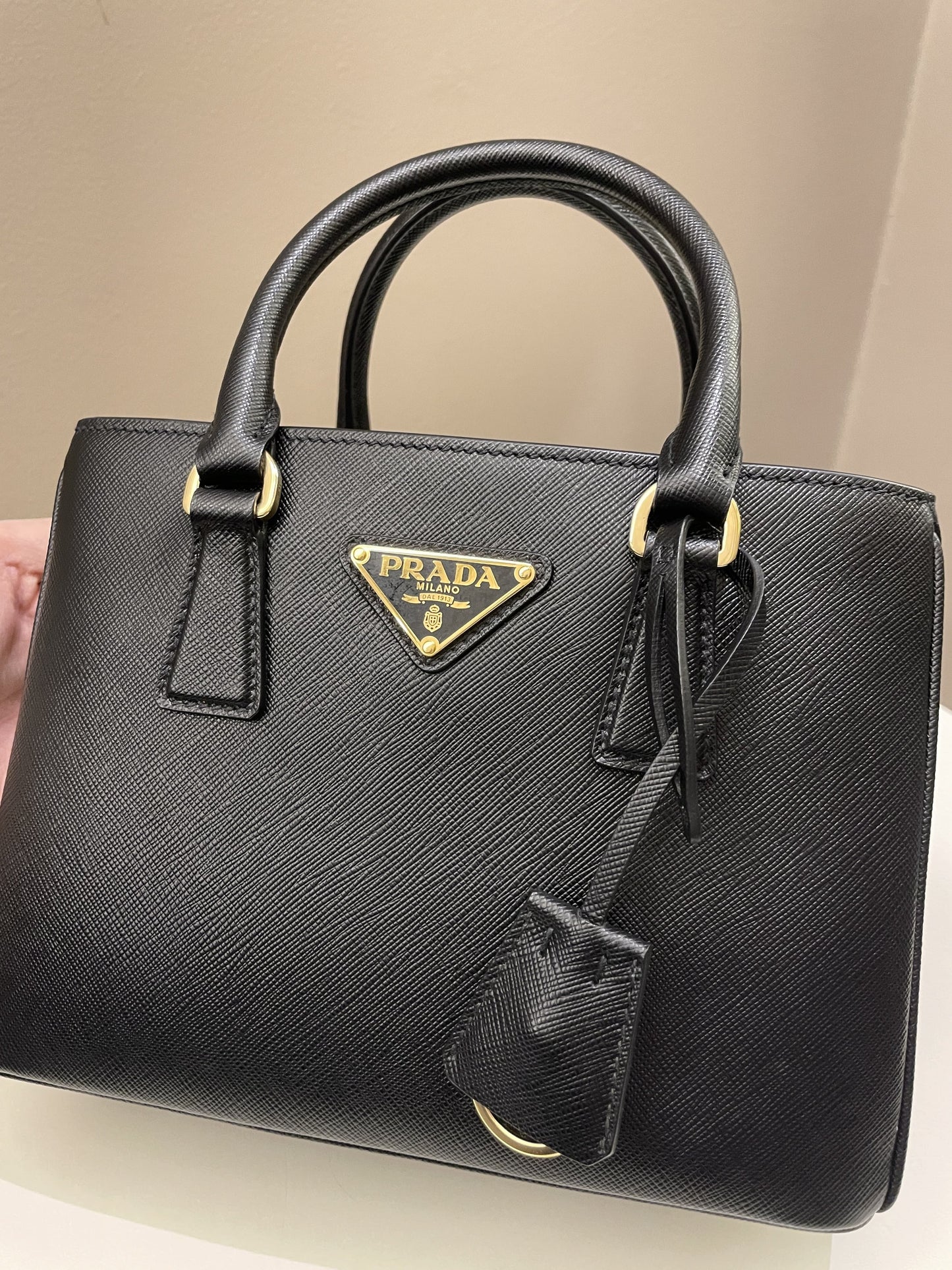 Prada Re Edition Galleria Tote Leather Saffiano Black Tote Bag