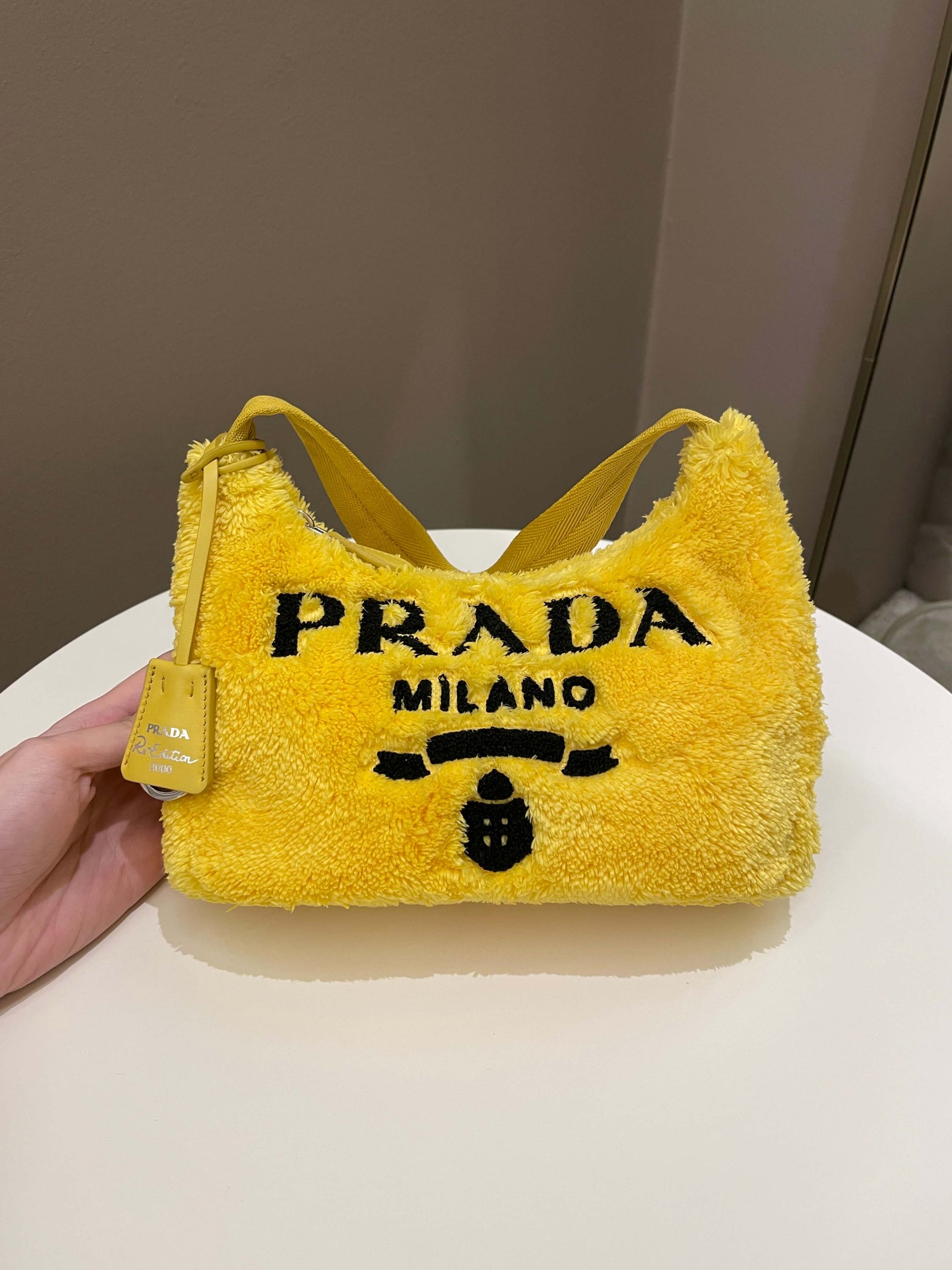 Prada Re Edition Bag Terry Yellow Travel Bag