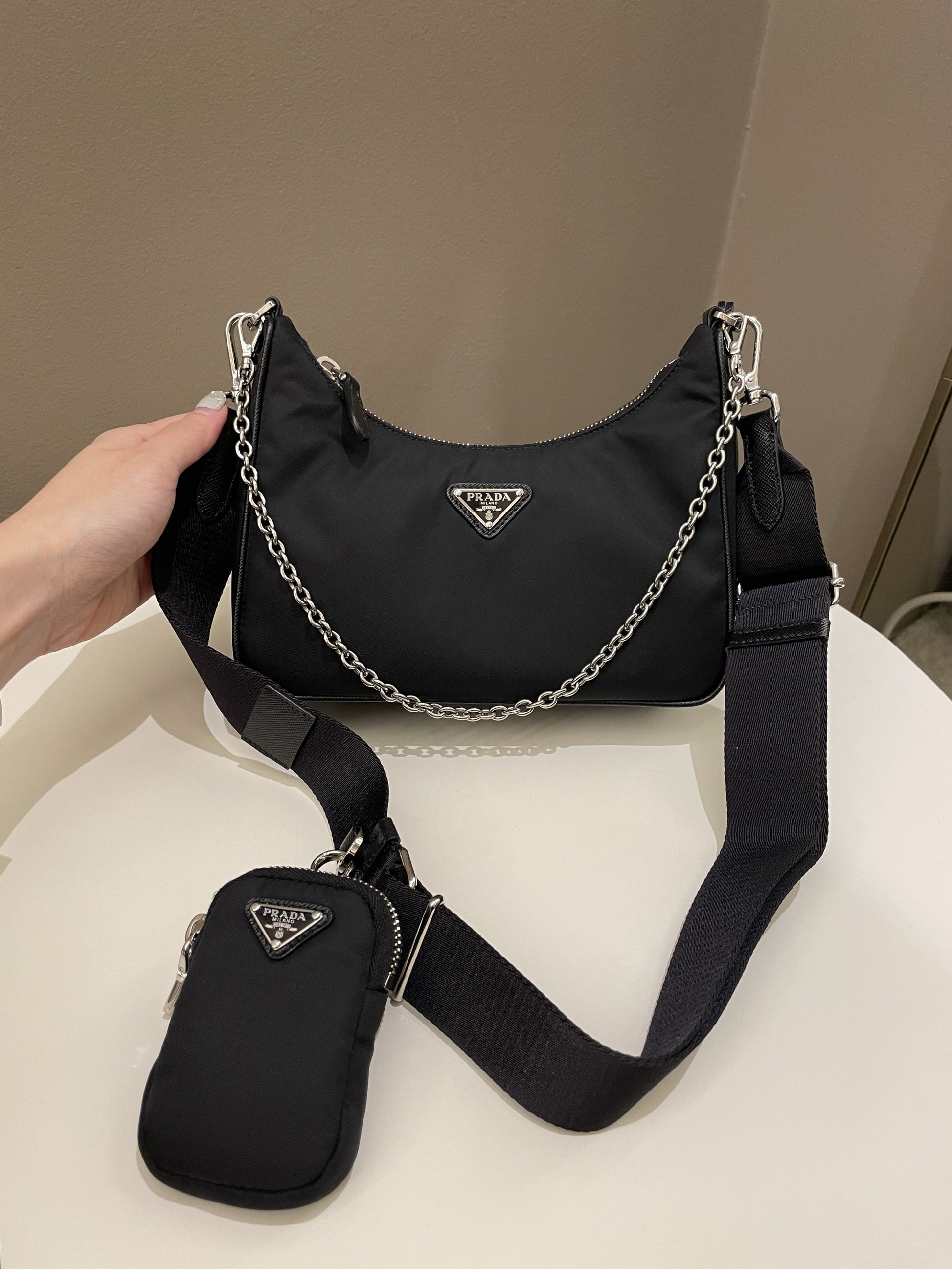 Prada Re Edition Bag Nylon Black Travel Bag