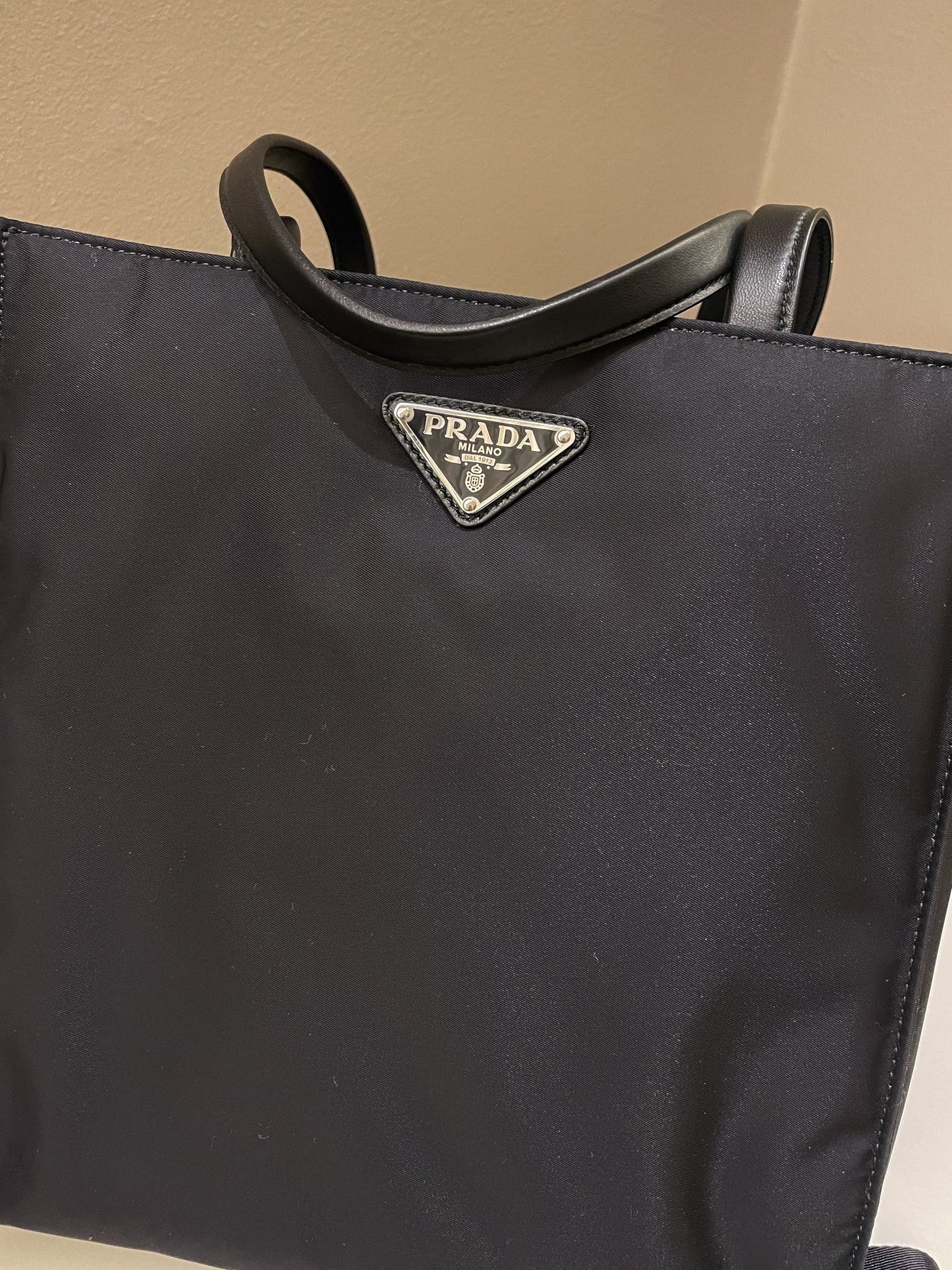 Prada Padded Two Way Shopper Tote Nylon Black Tote Bag