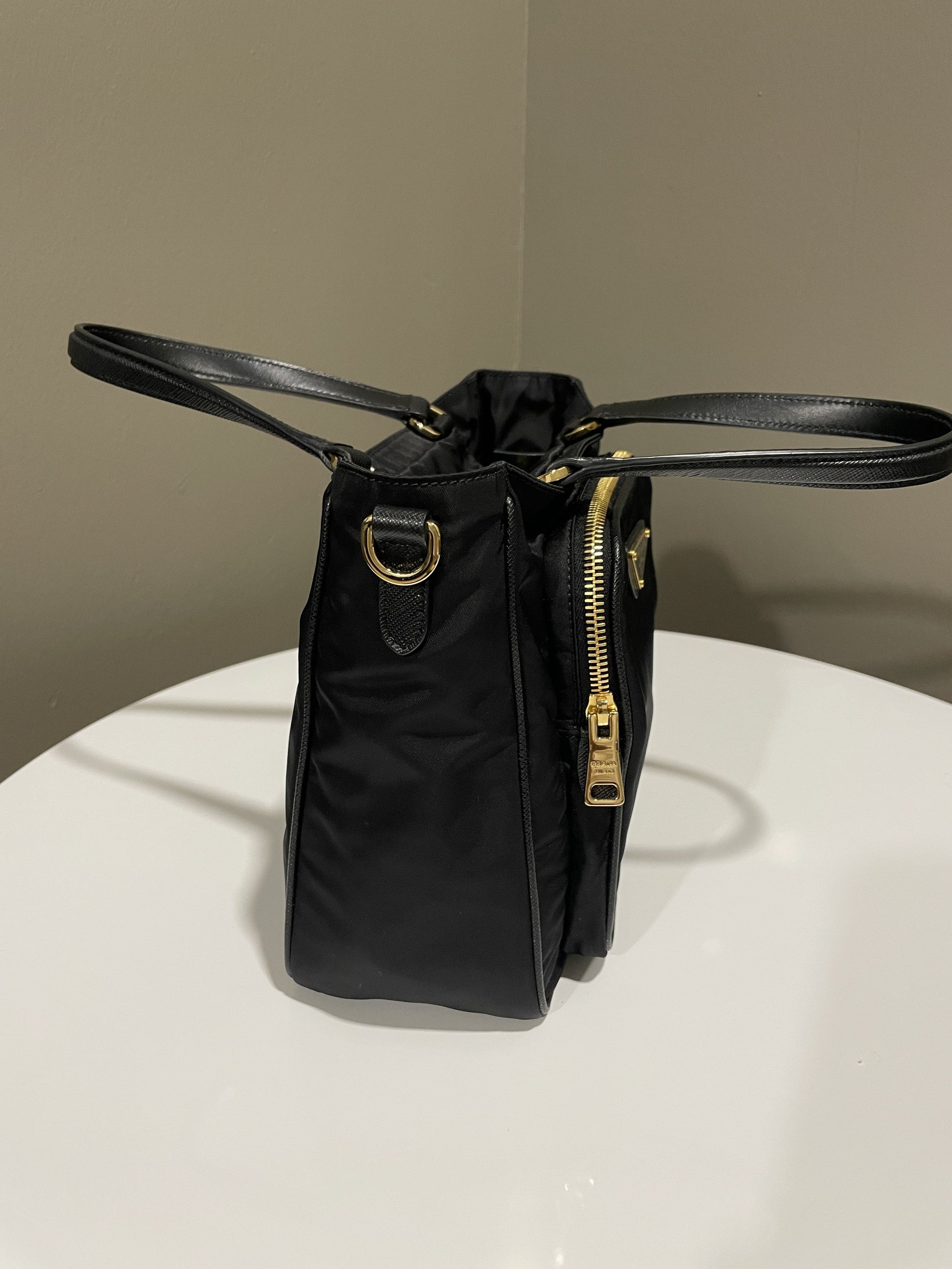 Prada Tessuto Shopping Tote Nylon Black Tote Bag