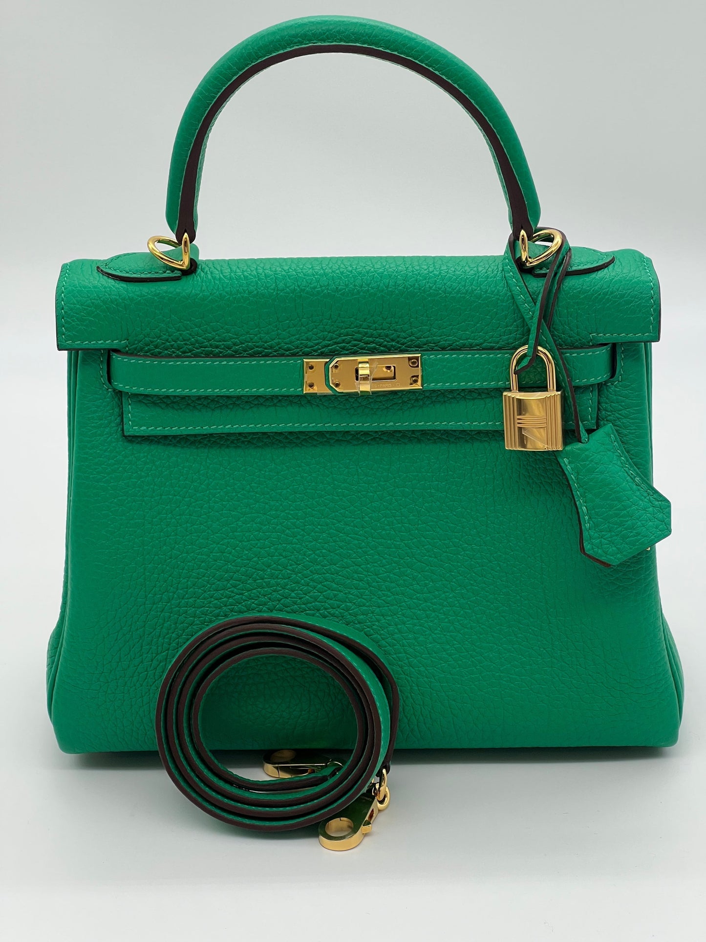 Gucci Hermes Kelly Retourne Veau Togo Perso Menthe Travel Bag
