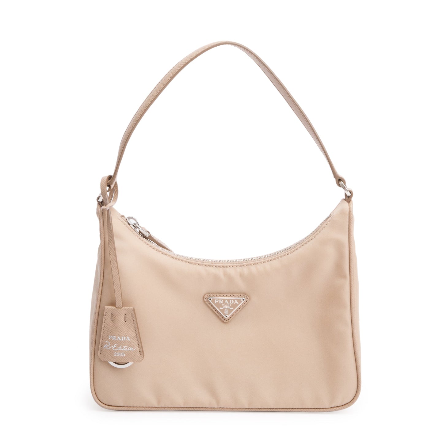 Prada Re Edition Re And Saffiano Bag Nylon Beige Travel Bag