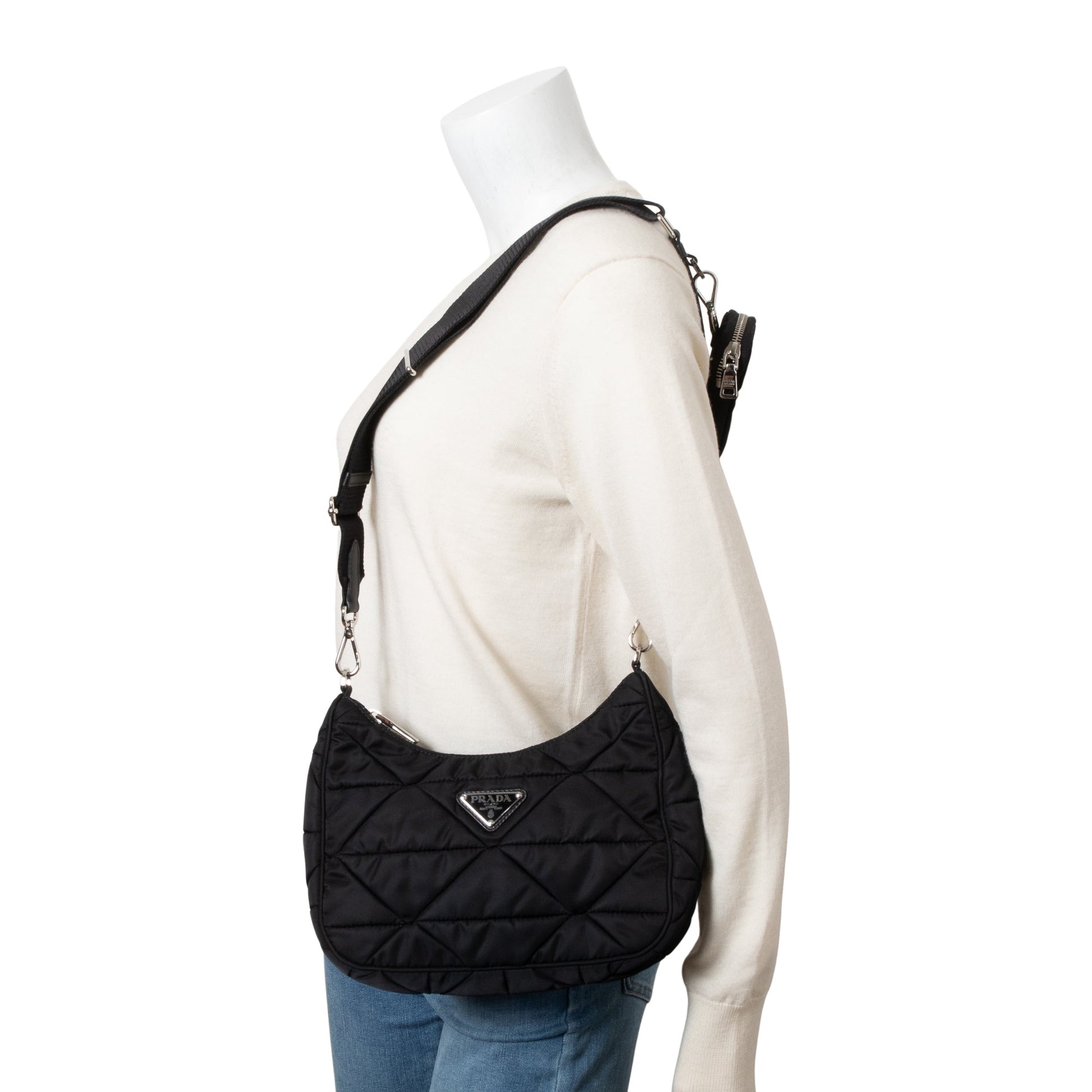 Prada Padded Re Shoulder Bag Nylon Black