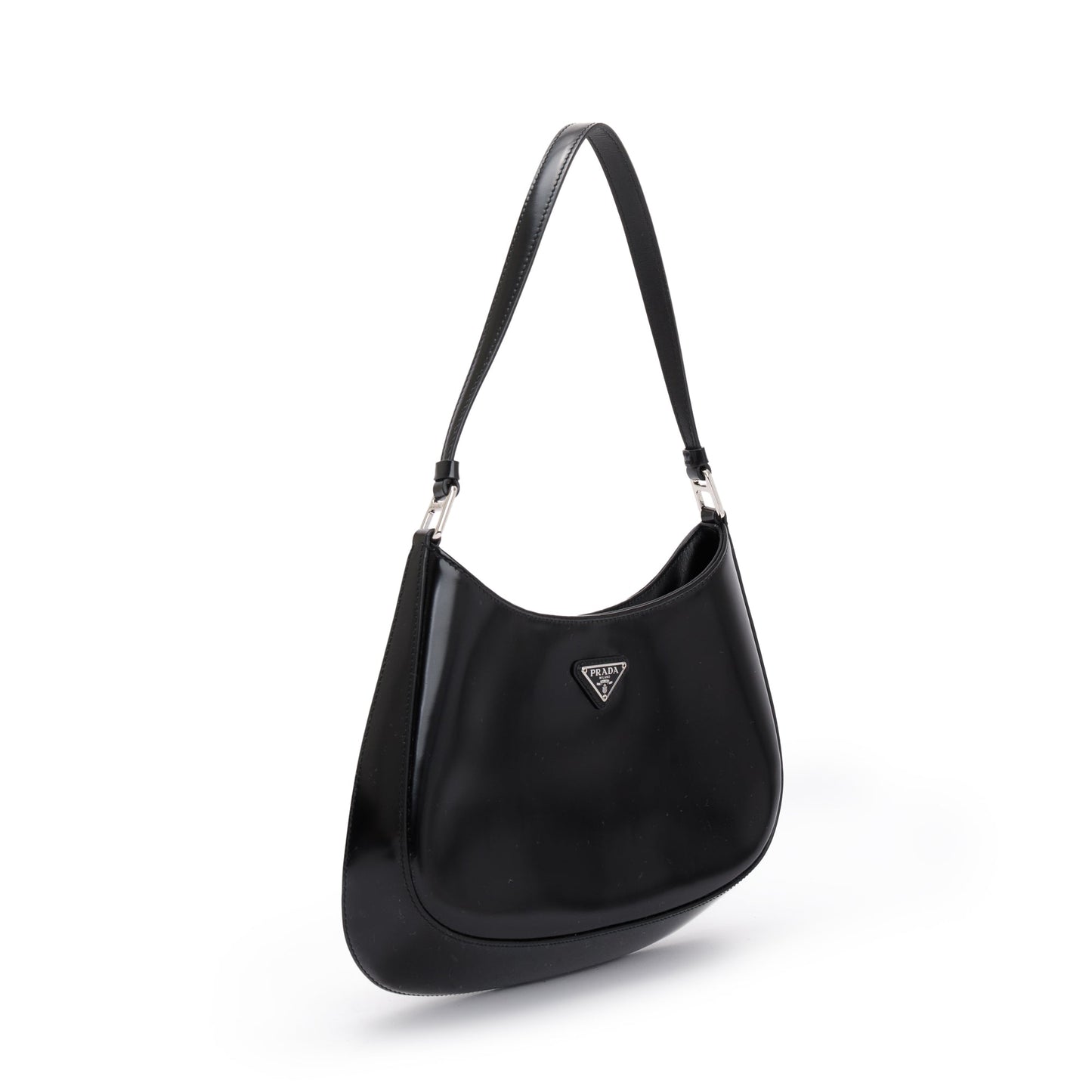 Prada Spazzolato Cleo Bag Leather Black Travel Bag Cleo Bag