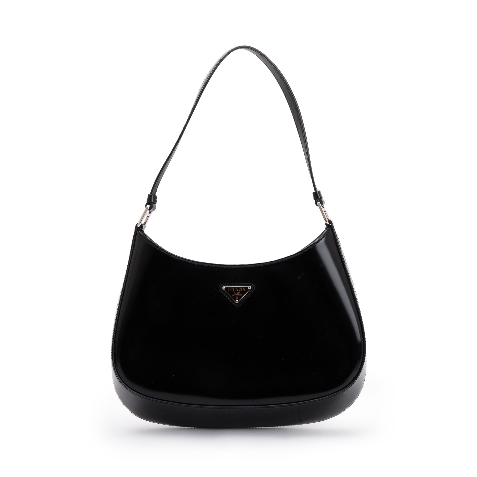 Prada Spazzolato Cleo Bag Leather Black Travel Bag Cleo Bag