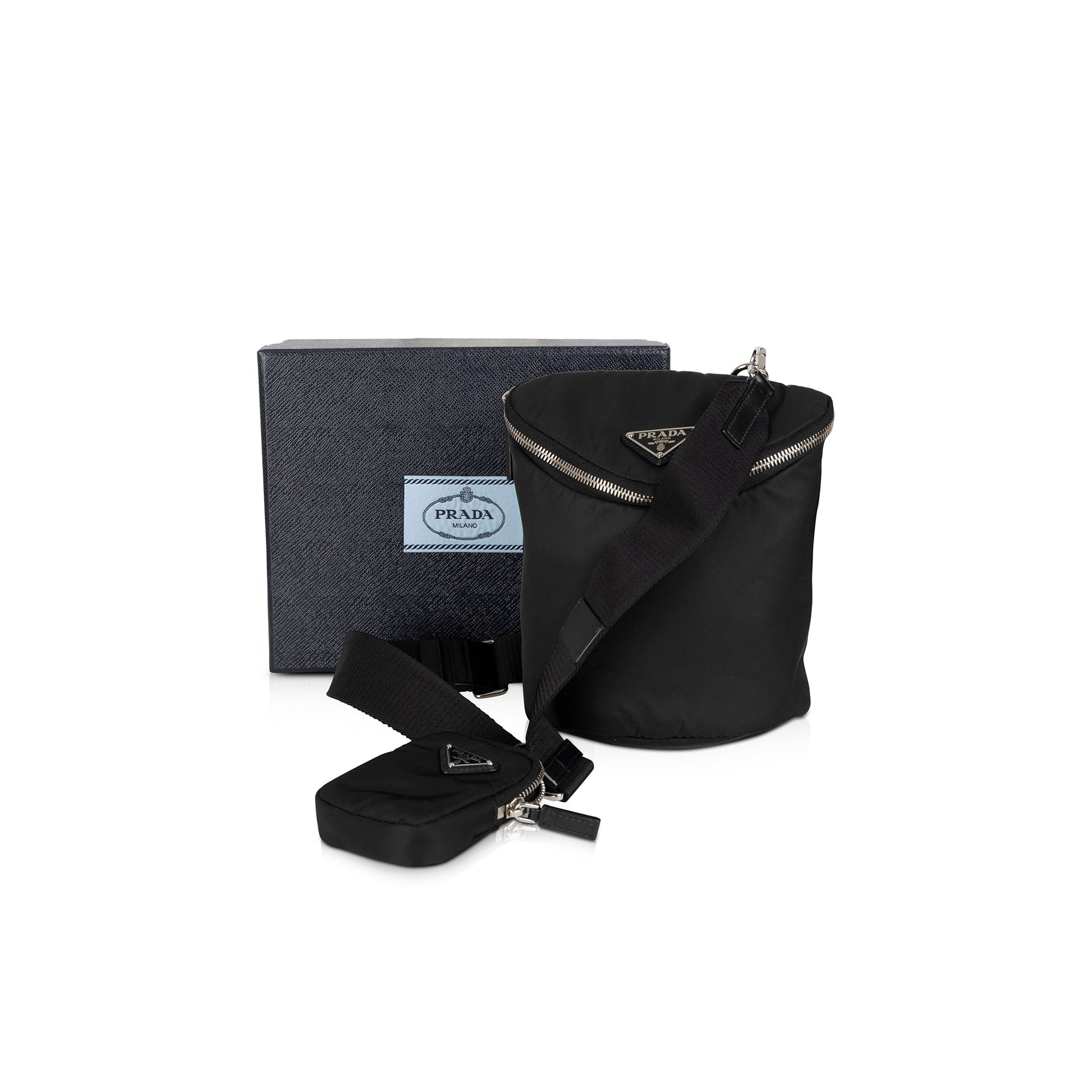 Prada Re And Shoulder Bag Leather Nylon