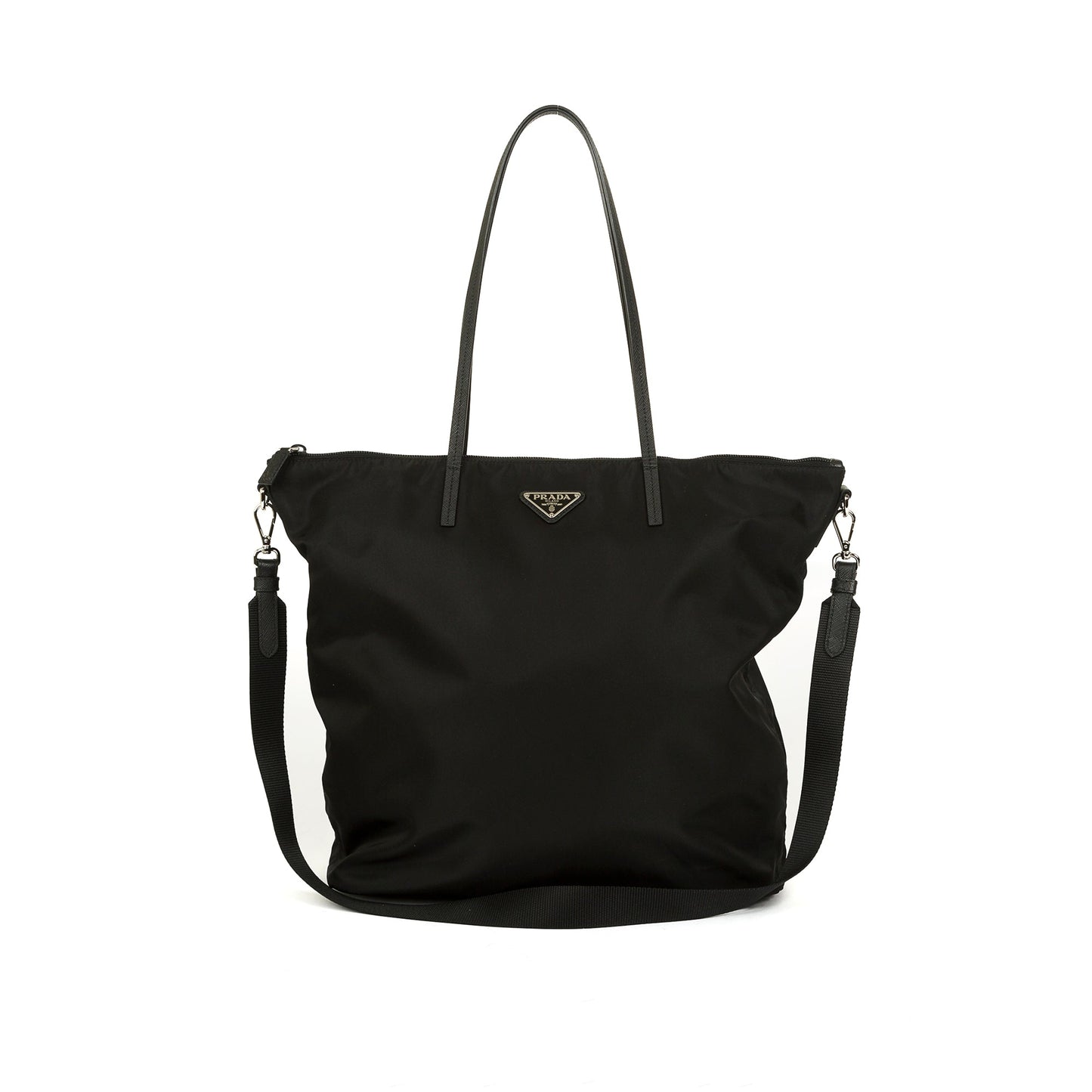 Prada Re And Saffiano Tote Handbag Leather Nylon Tote Bag