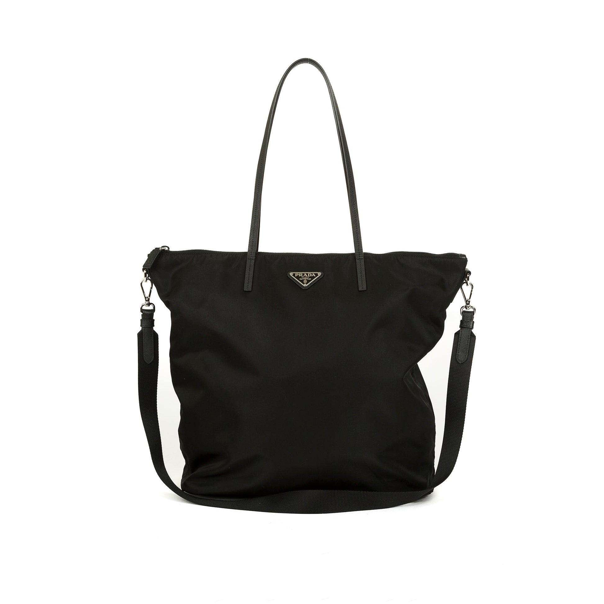 Prada Re And Saffiano Tote Handbag Leather Nylon Tote Bag