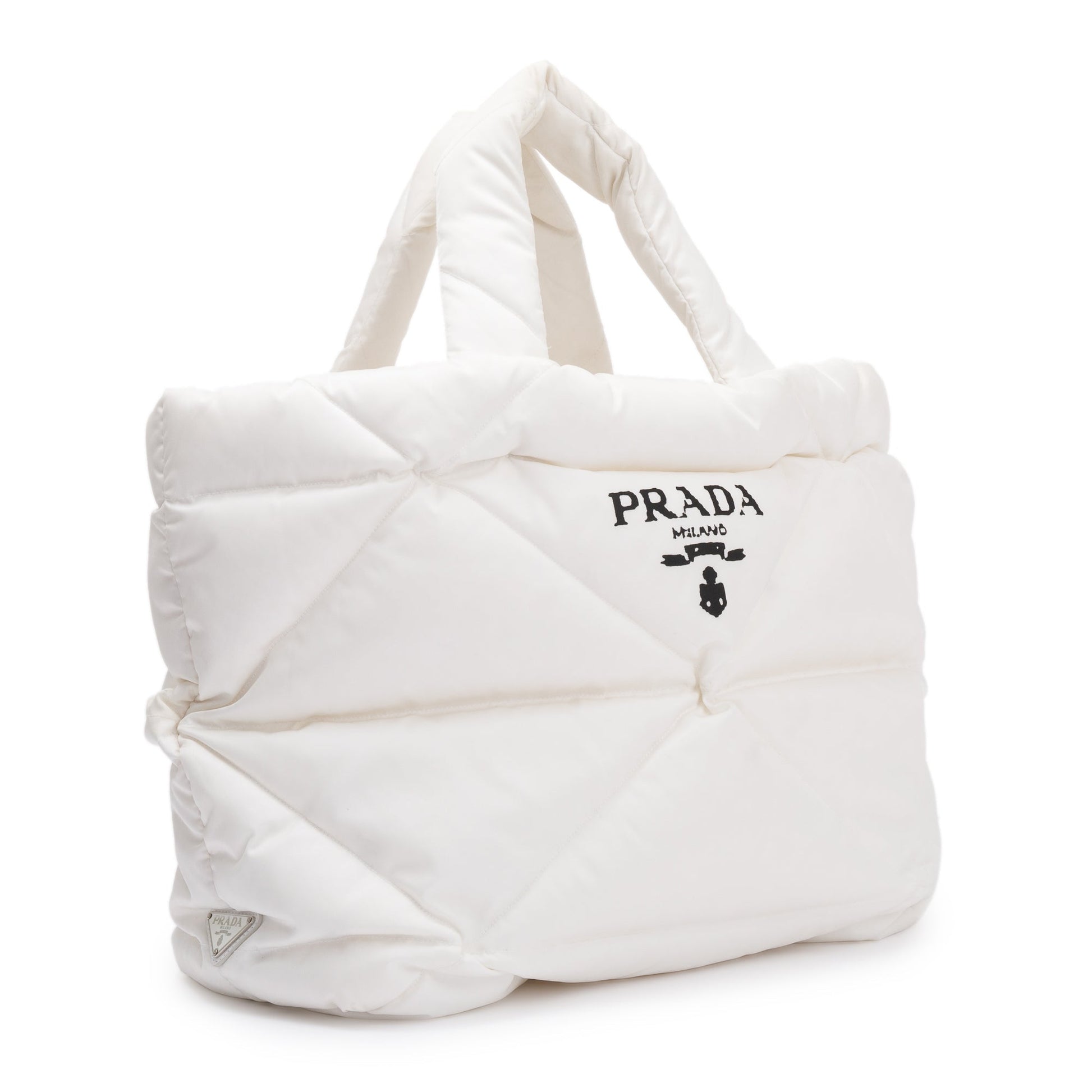 Prada Re Padded Nappa Tote Handbag Nylon White Tote Bag