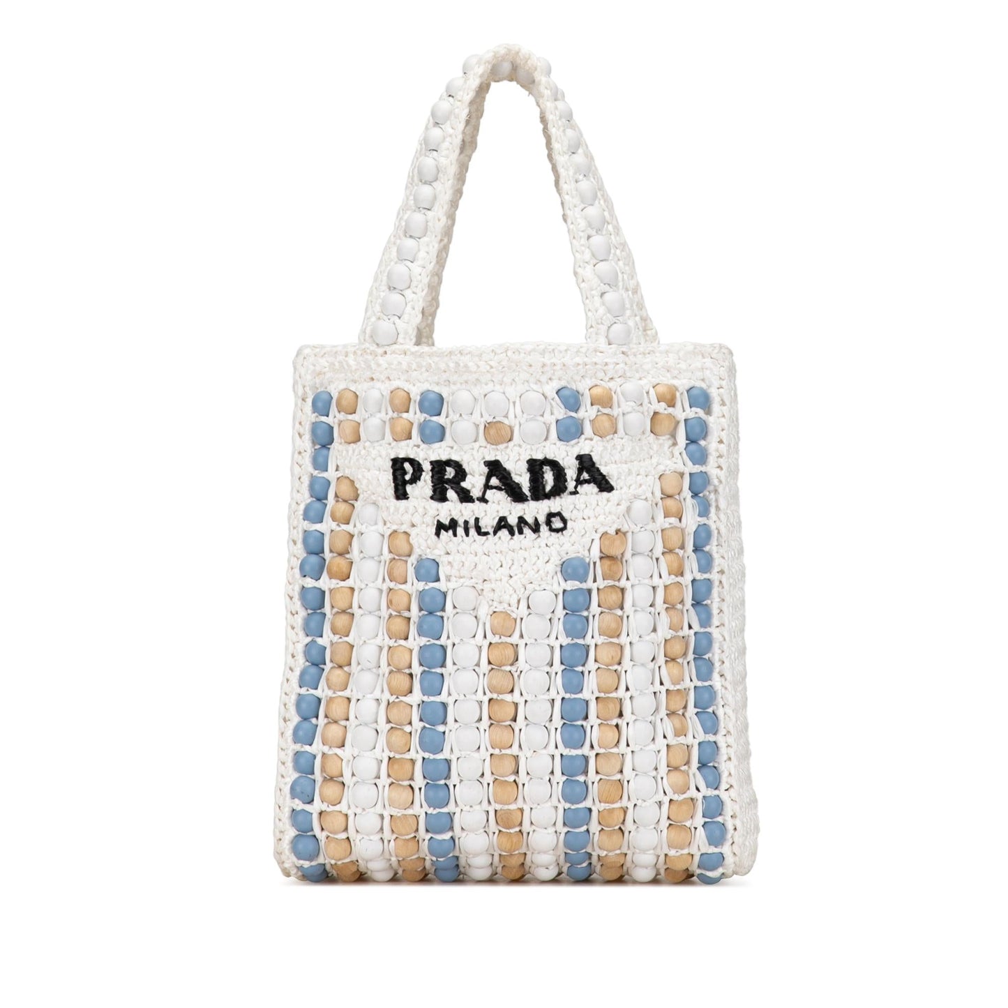 Prada Beaded Tote Shg Dzcs8E Raffia Logo Tote Bag