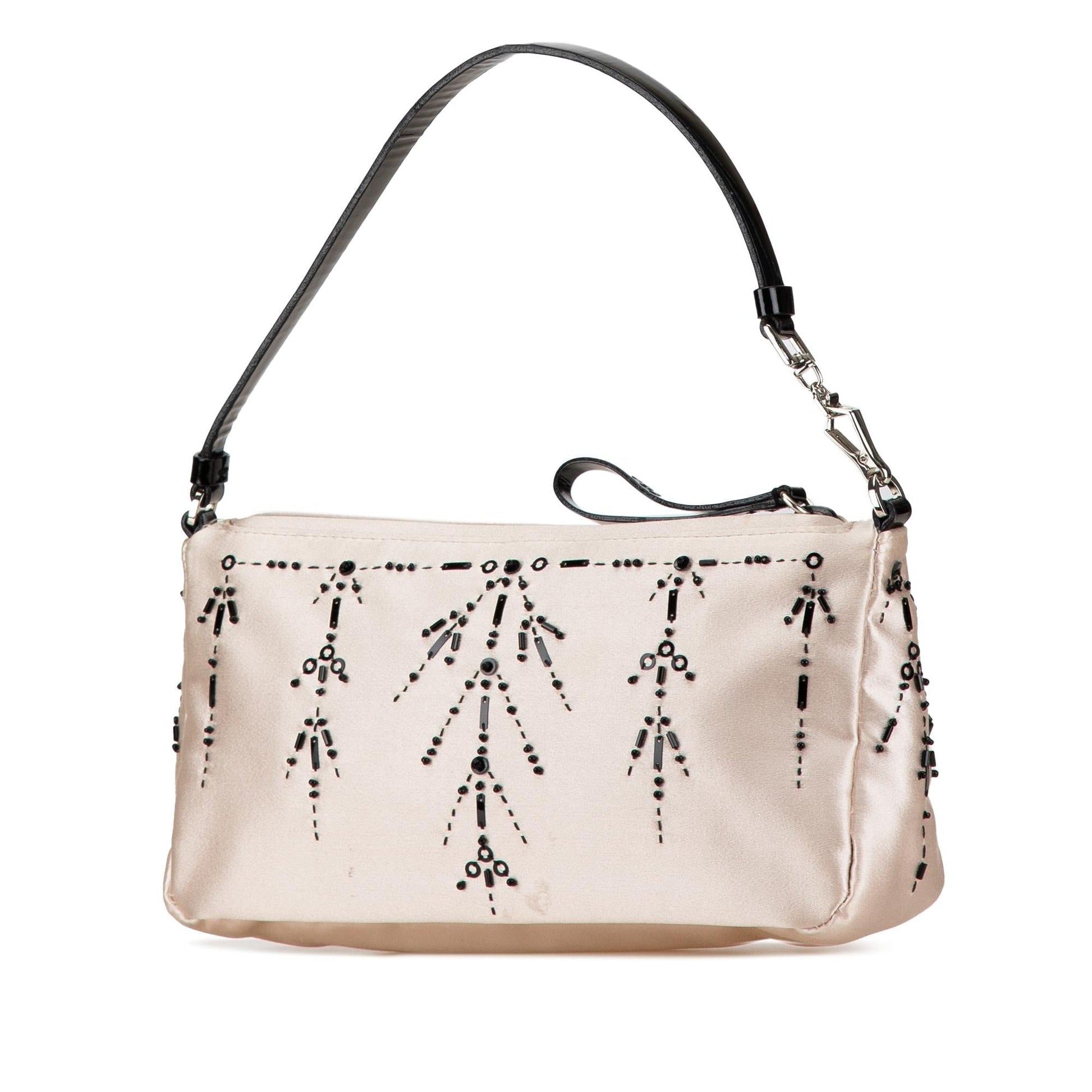 Prada Beaded Pochette Shg Shoulder Bag Satin